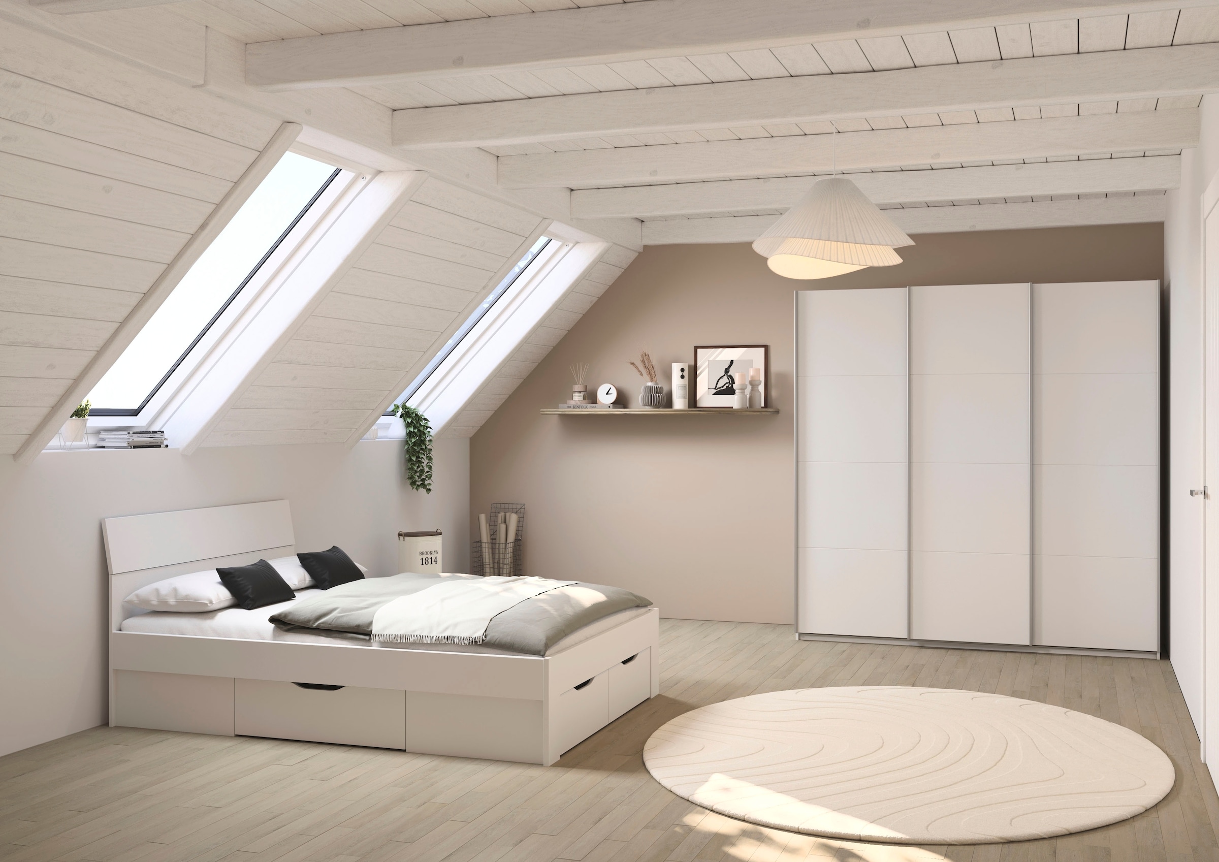 GOODproduct Schwebetürenschrank »Kleiderschrank Schrank Garderobe AGORDO mit Dekor- oder Hochglanzfront« Breiten 203/271/315/360 cm in drei Griff-Farben - NEU: Farbe SCHWARZ,  in 4 Breiten und 2 Höhen MADE IN GERMANY