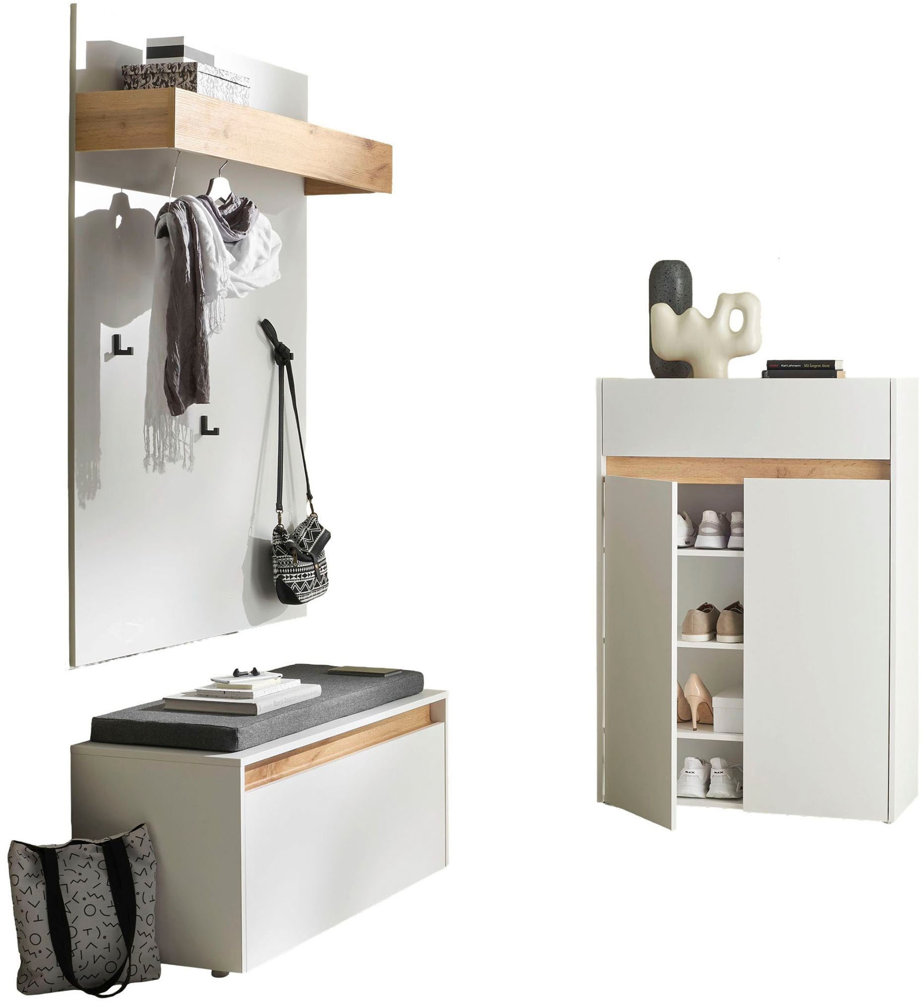 INOSIGN Ensemble de vestiaires »City/Giron, moderne Garderobe, viel Stauraum, ca. 24 Schuhe« Set, 3 cuis tlg.