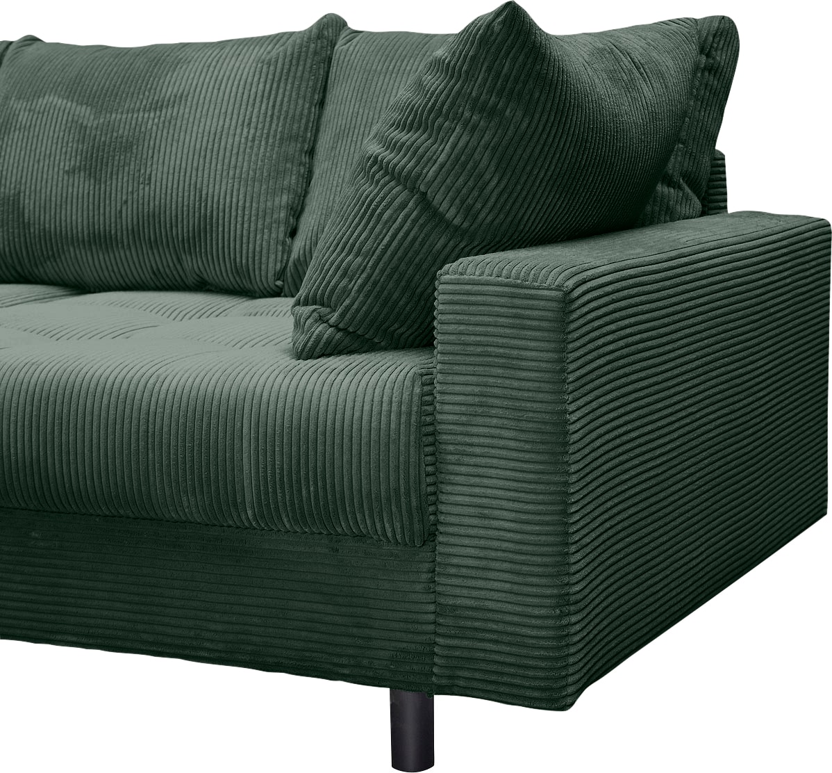 COLLECTION AB Canapé d'angle »Toni L-Form, B: 215 cm« ensemble : canapé & pouf, 2 coussins décoratifs, ressorts ensachés