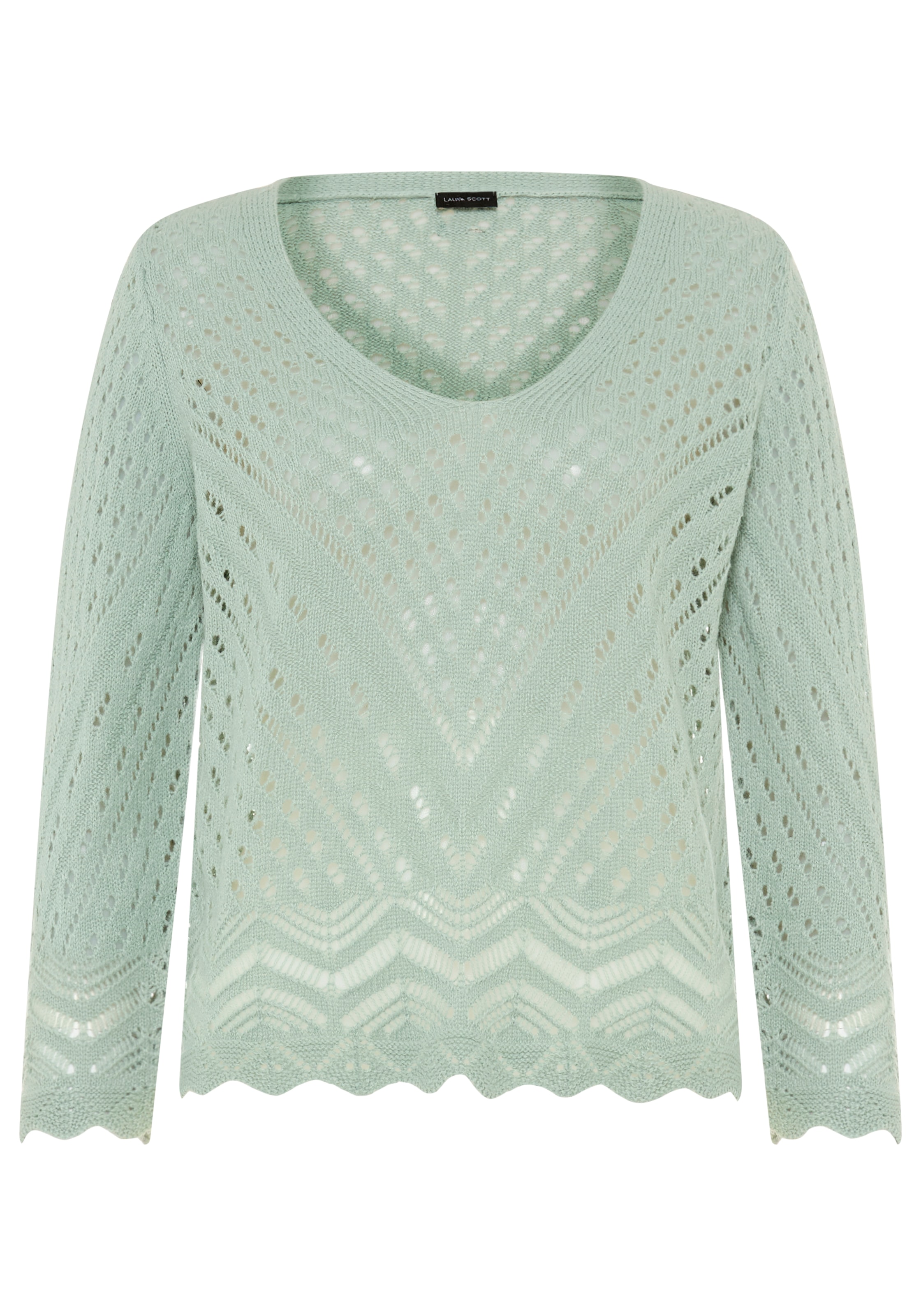 Laura Scott Pull ajouré mit femininer Silhouette aus Lochstrick