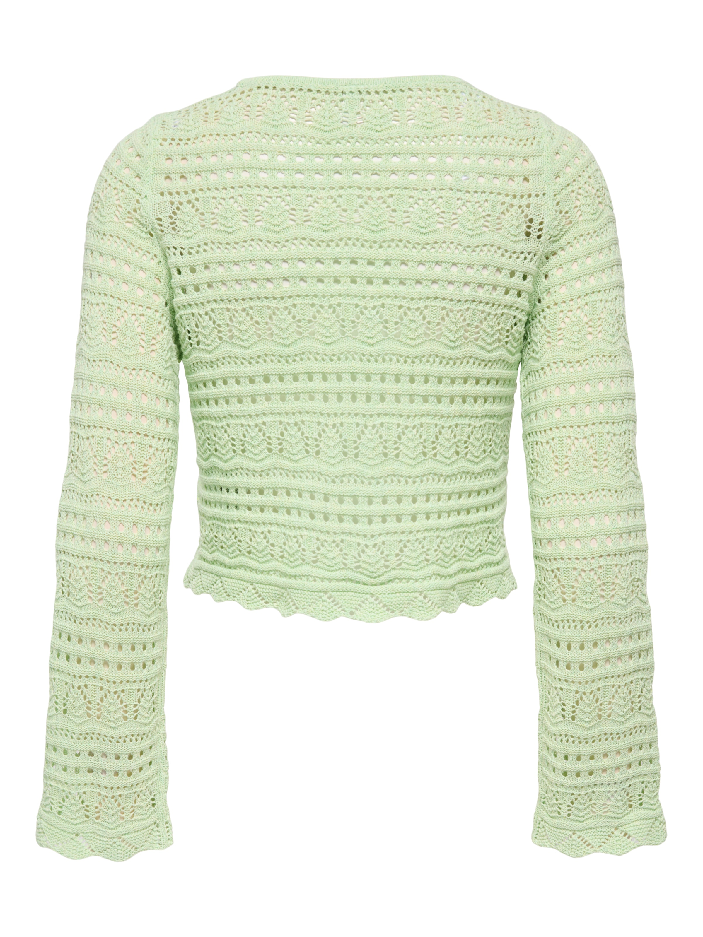 ONLY Pull en tricot »ONLELKE LIFE LS PULLOVER KNT NOOS« Lochstickerei, verkürzte Form