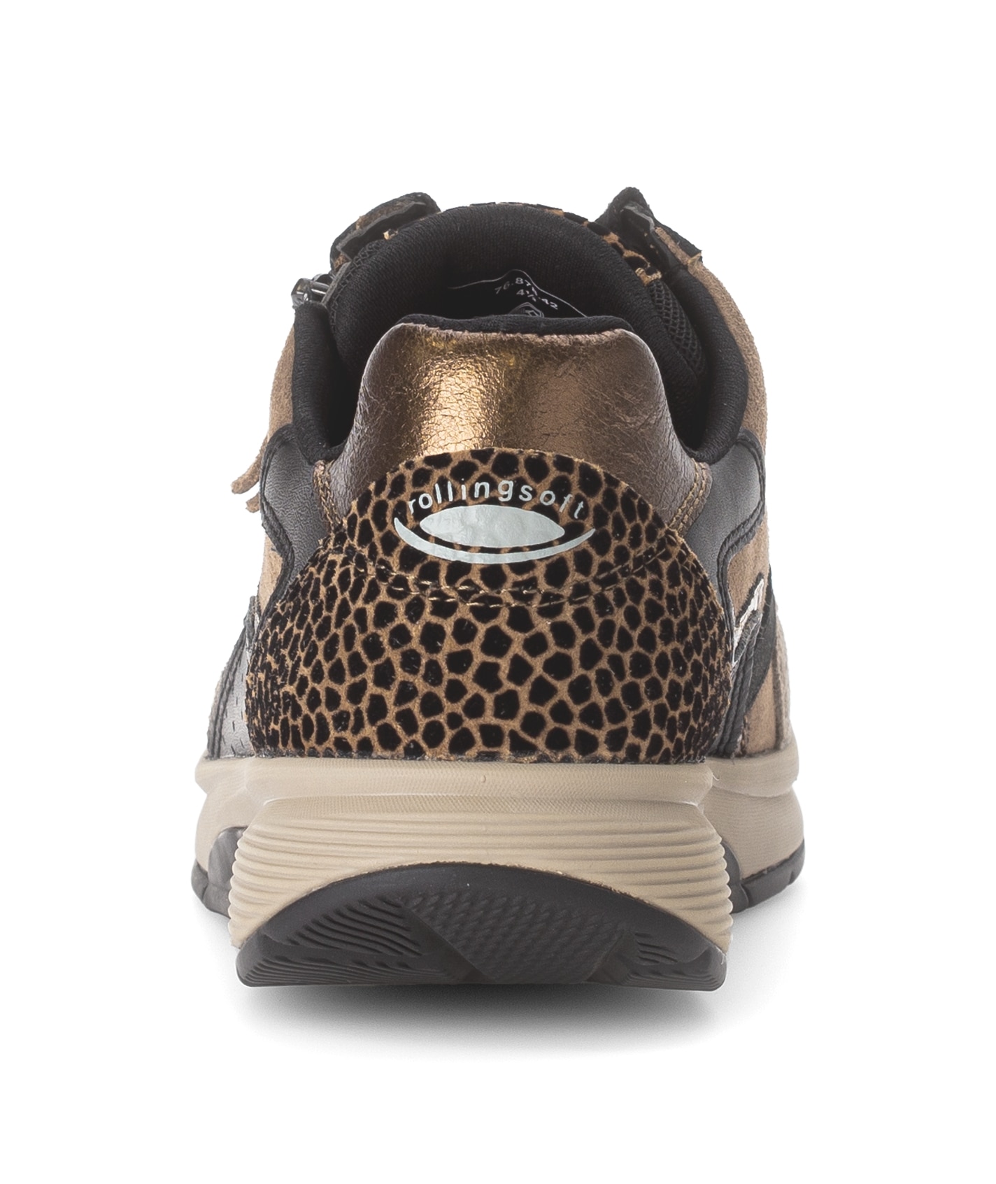 rollingsoft Baskets compensées  , chaussures à lacets, chaussures basses, chaussures de loisirs avec fermeture éclair supplémentaire