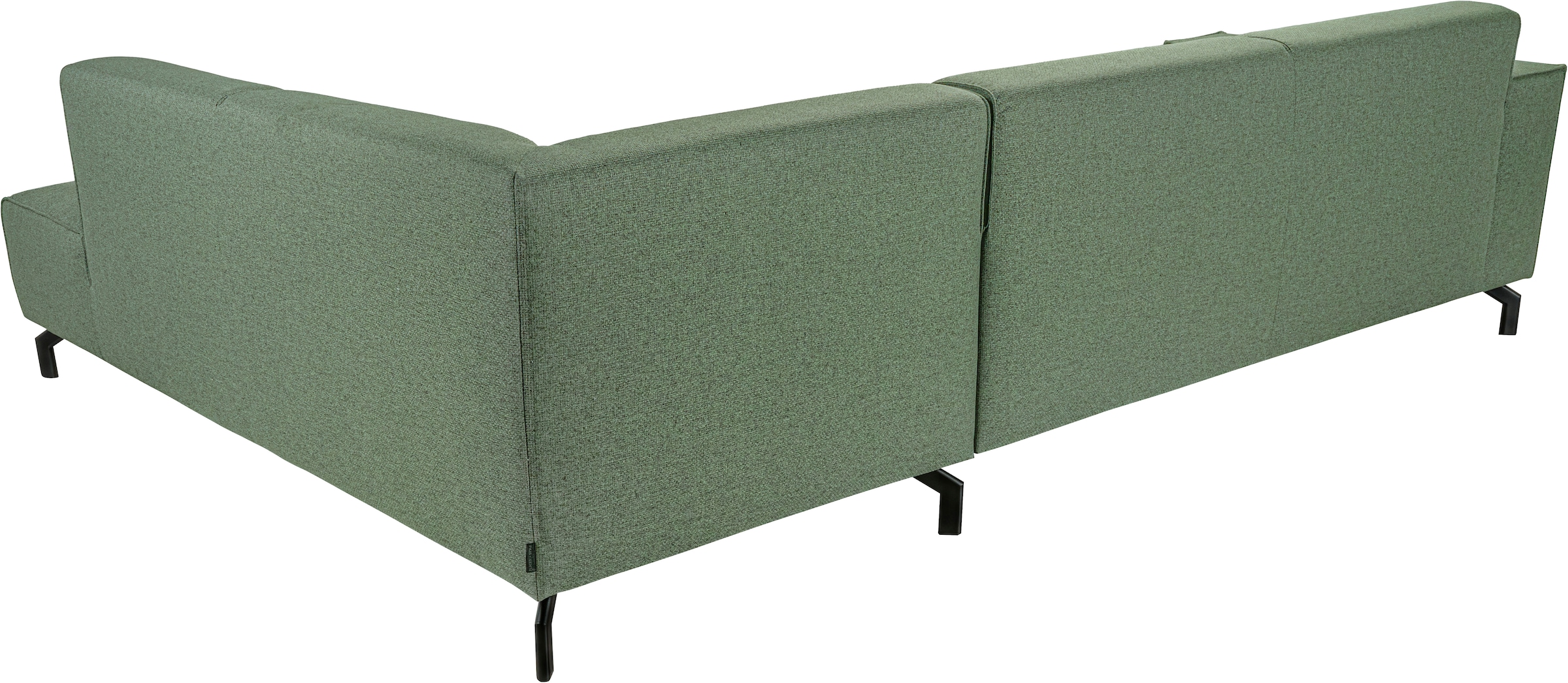 Home affaire Canapé d'angle »LORCAN mit Metallfüssen, Breite 275 cm, weiches Sitzgefühl« pieds métal, aspect cuir, structure, bouclé