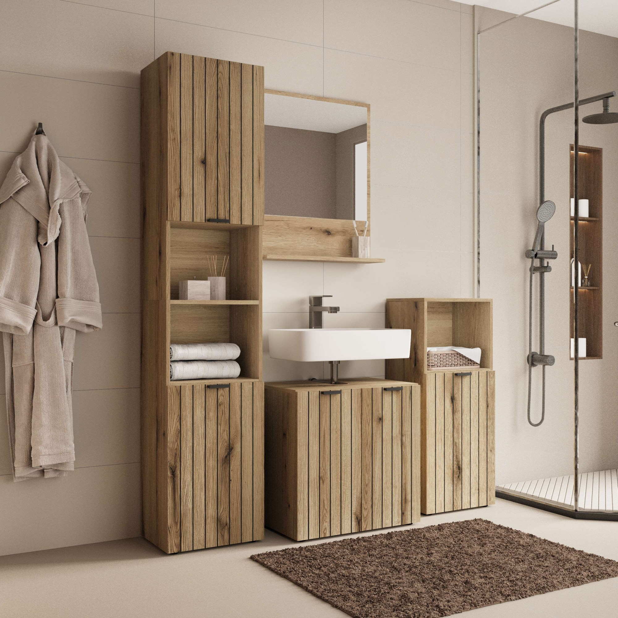 GOODproduct Badmöbel-Set »Baltrum« 4 Stk. tlg.