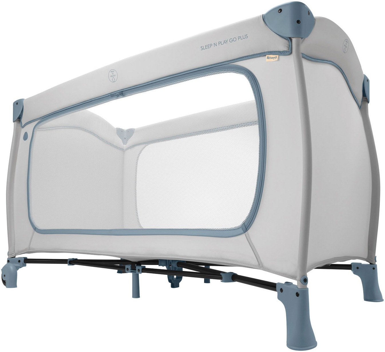 Hauck Baby-Reisebett »Sleep N Play Go Plus, Dusty  Blue« mit integrierten Rädern; Vorderausstieg