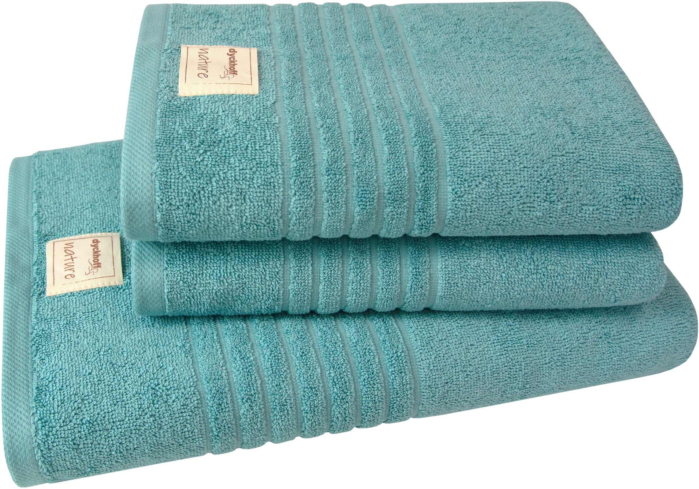 Dyckhoff Set de serviettes »Nature« Ensemble 3 cuis Frottee 3er Set: 2x Handtücher, je 50 x 100 cm & 1x Badetuch 70 x 140 cm