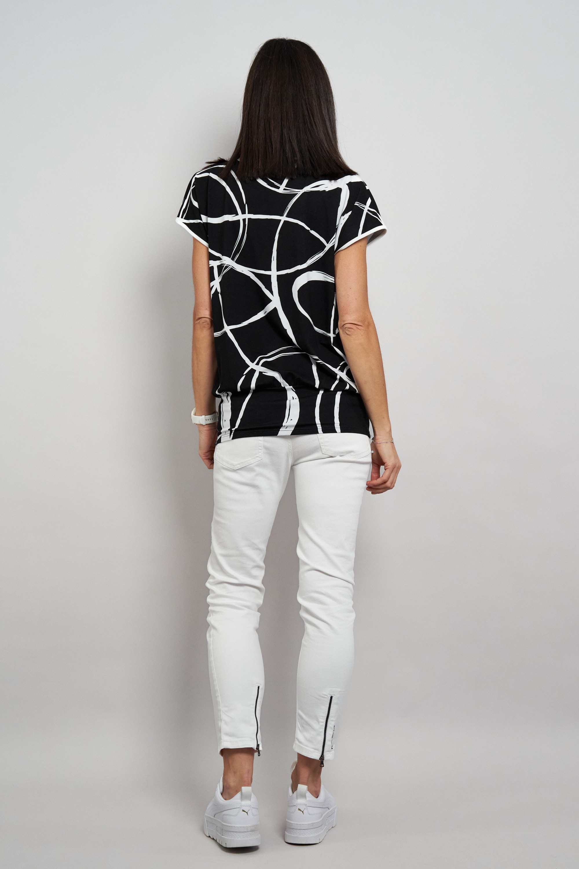 Seidel Moden T-shirt à manches courtes mit grafischem Muster - Rundhals  - MADE IN GERMANY