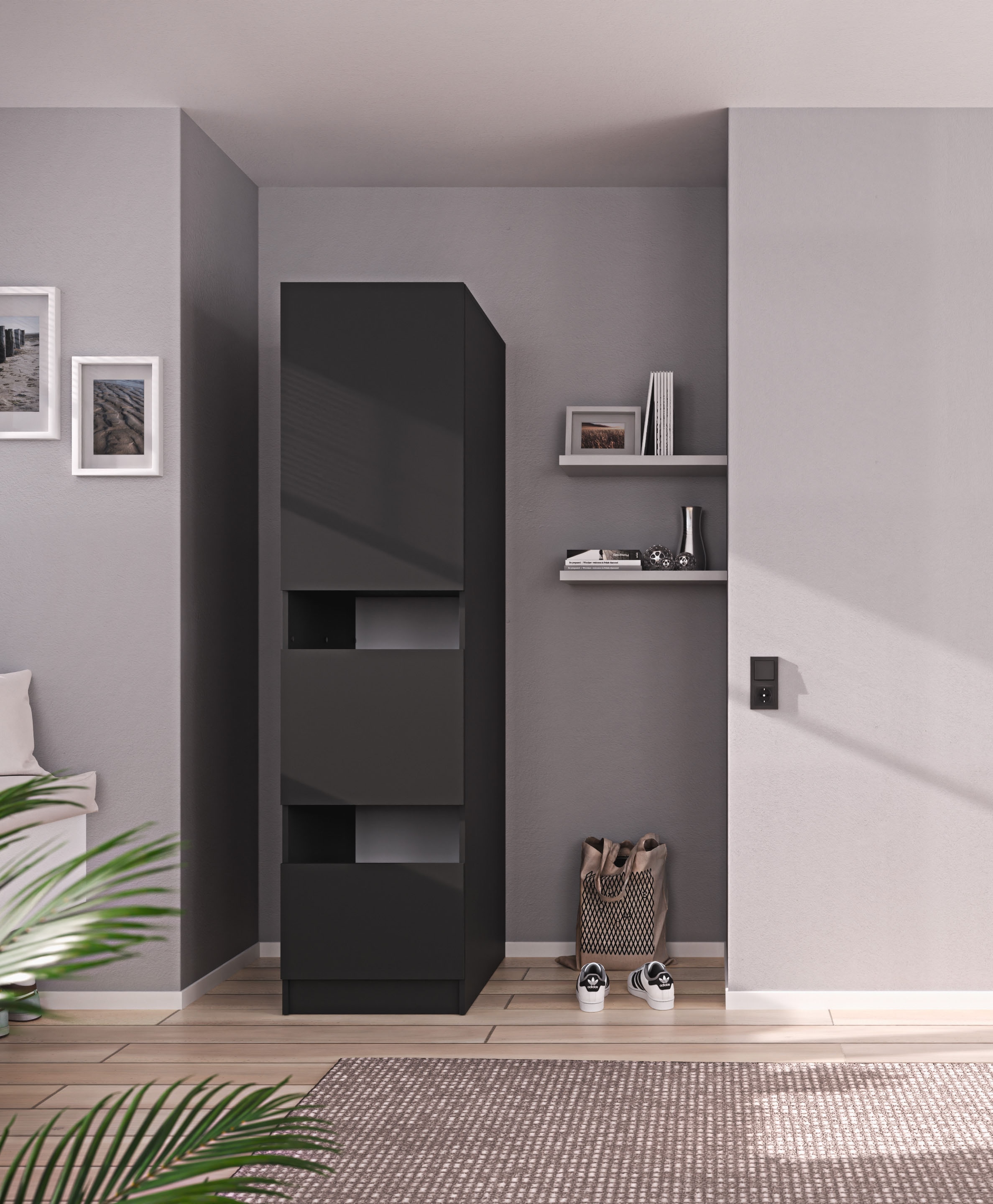 BASIC by Balculina Wäscheschrank »Washhome B/T/H 50x200x68 cm« 1 Stk. tlg. Breite 50cm, höhenverstellbare Metallfüsse
