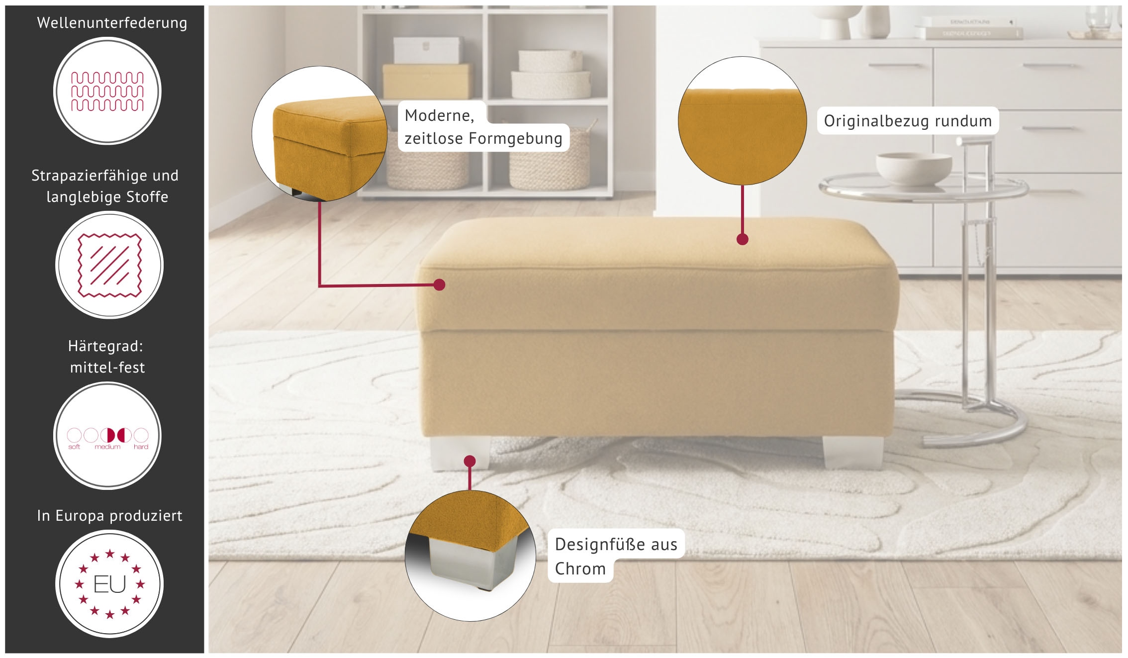 GOODproduct Hocker »Lolland« passend zum Sofa Lolland, Breite 83 cm, individuell zu kombinieren