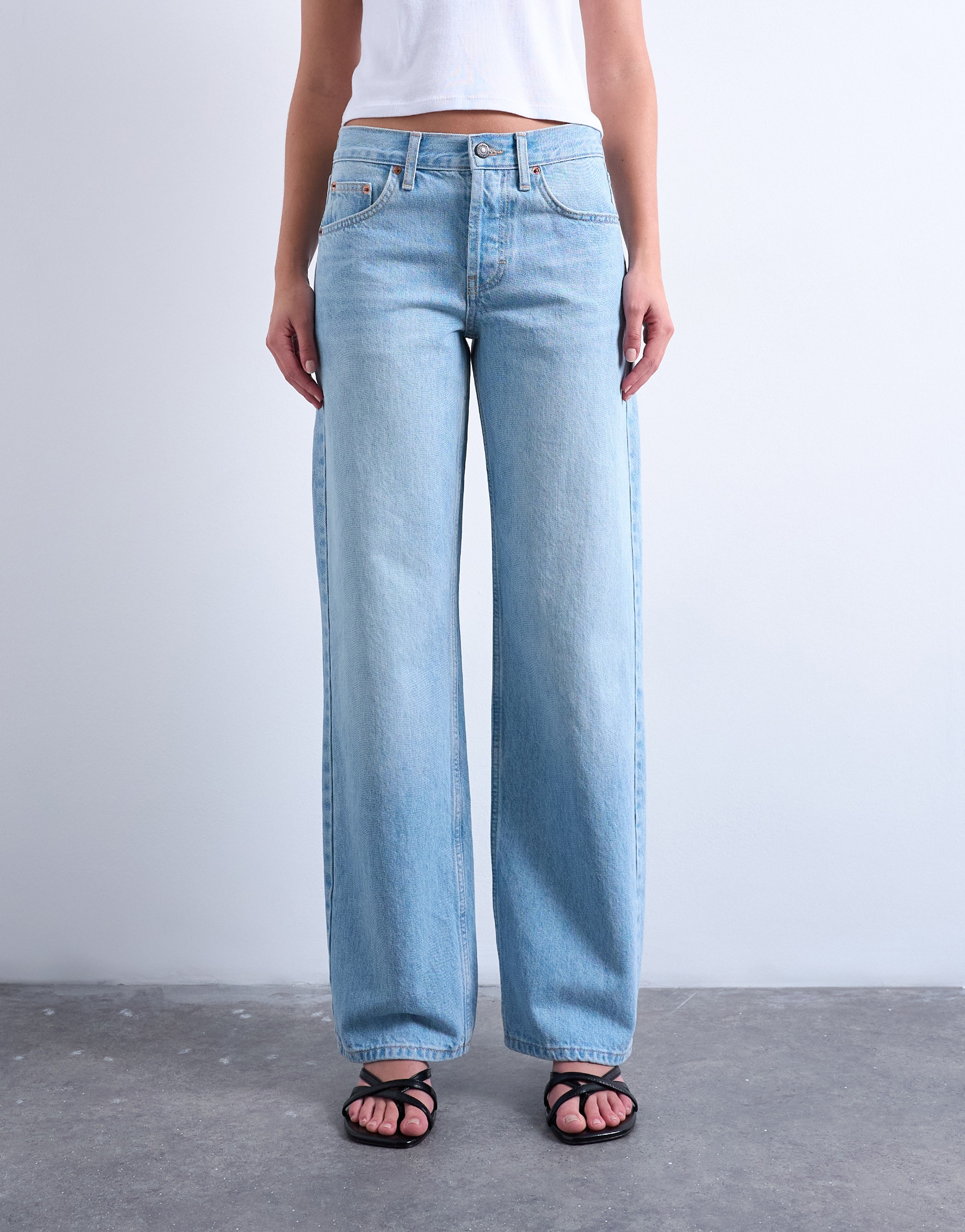 TOPSHOP Weite Jeans »TSEMBER LR WIDE DNM JEANS LB NOOS« Baumwolle, relaxed fit, low waist