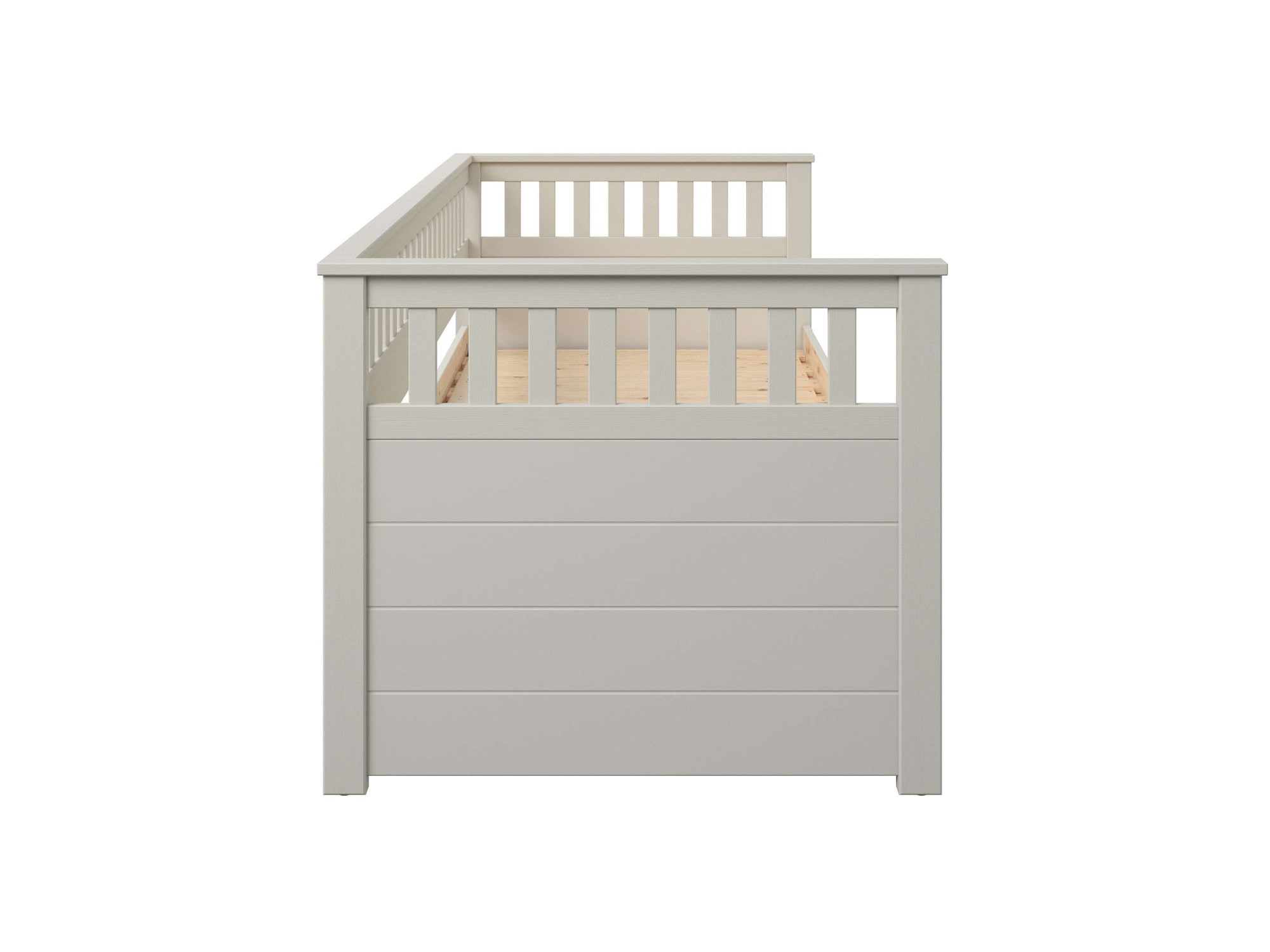 GOODproduct Lit de jour »Morrick, ausziehbar, 2 Schlafplätze + Schublade, Cashmere Beige« en pin massif et MDF, comprenant coffre de lit et sommiers à lattes,