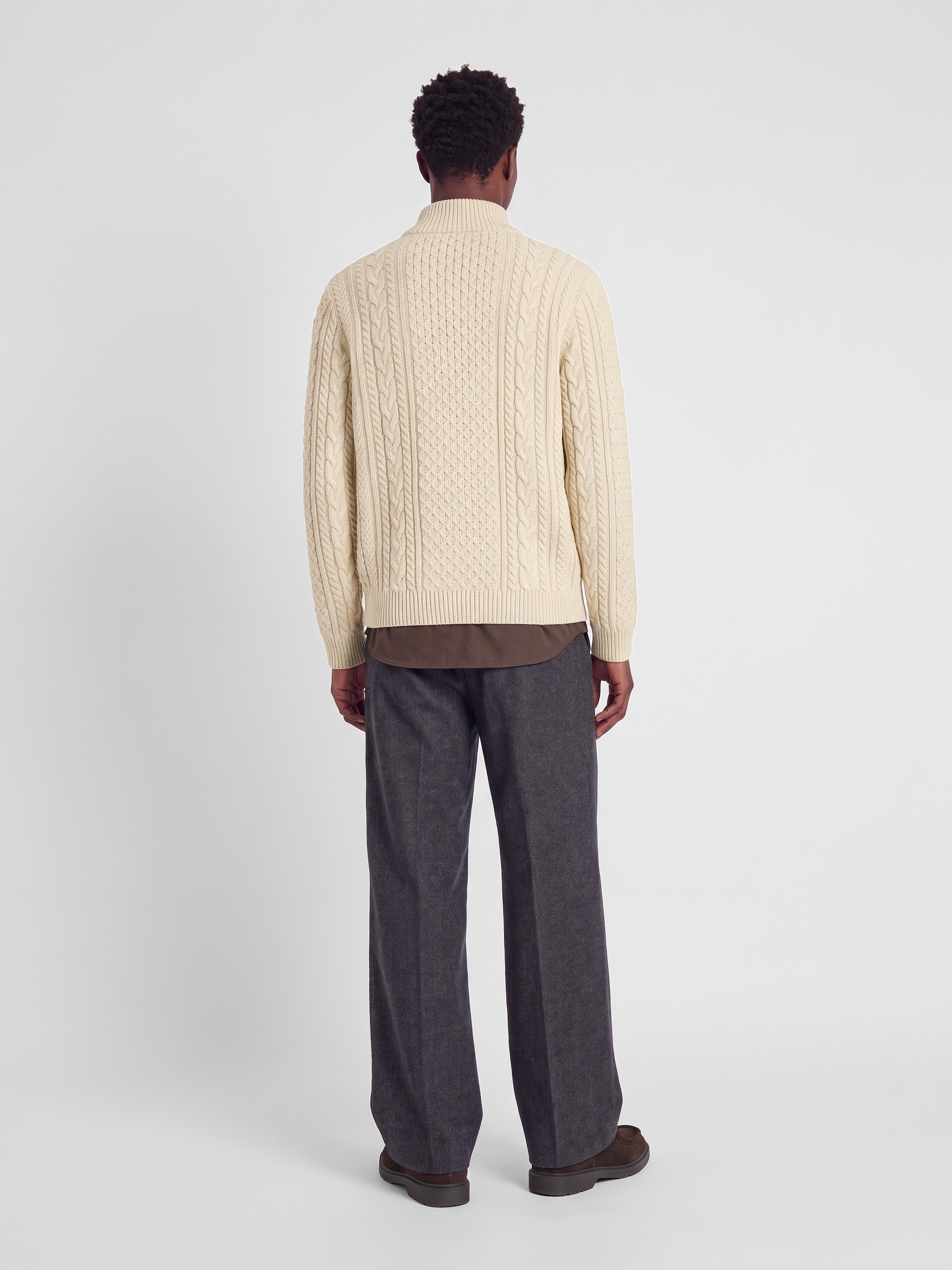 Jack & Jones Strickpullover »JPRBLUCALLUM CABLE KNIT HALF ZIP« Materialmix, regular fit