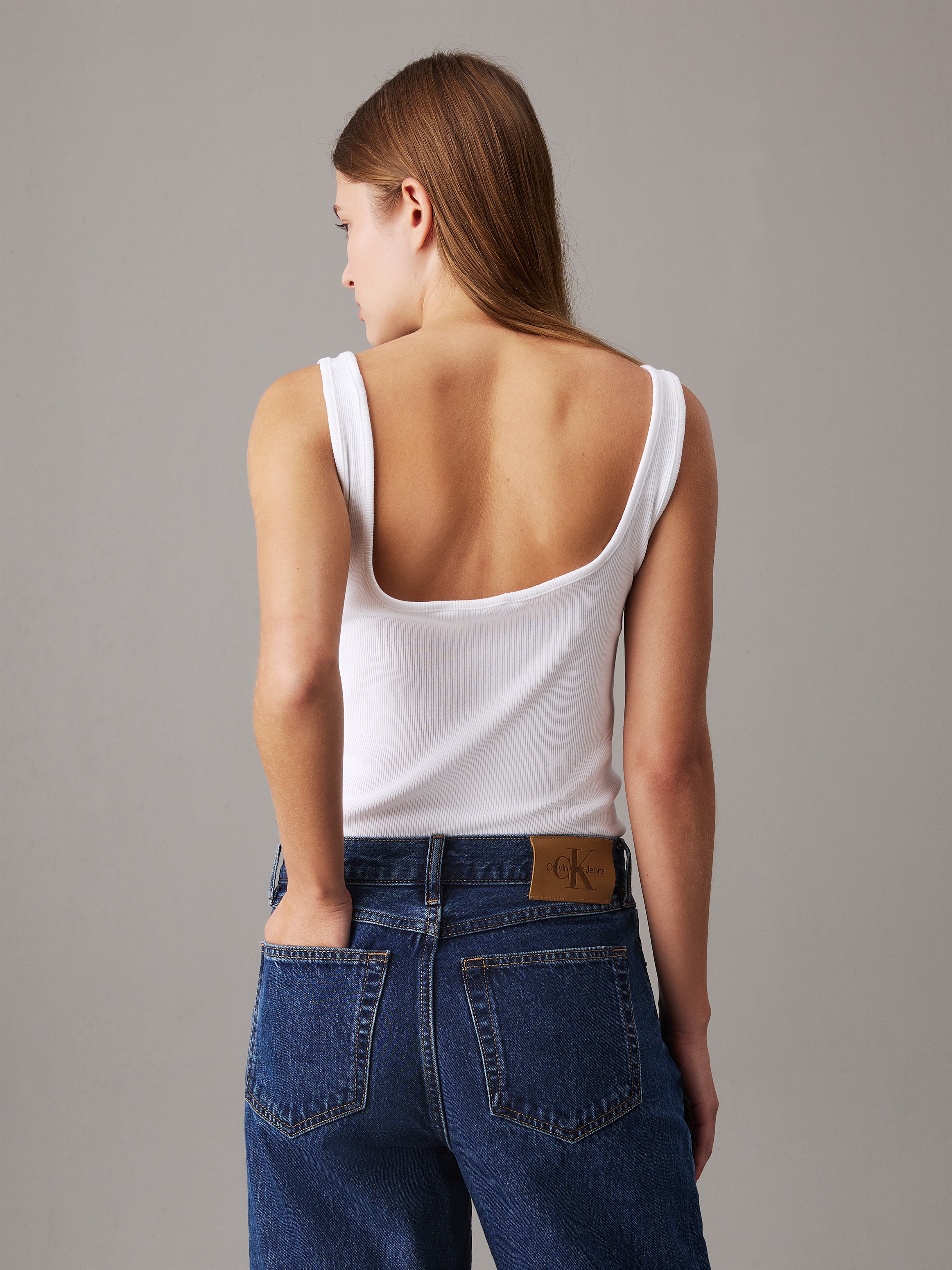Calvin Klein Jeans Débardeur »CK RIB TANK TOP« mit eckigem Ausschnitt