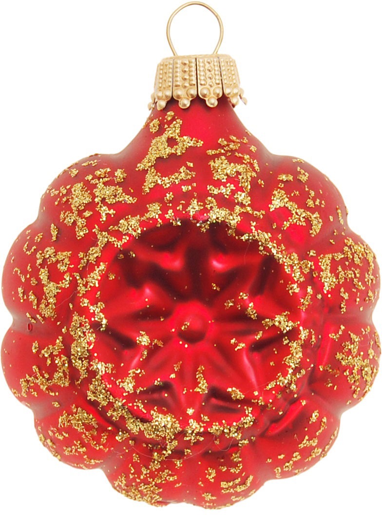 Krebs Glas Lauscha Décorations pour l'arbre de Noël »Glaskugelformen, Breite ca. 5 cm« décoration de Noël rouge, boules de Noël en verre, boule de sapin