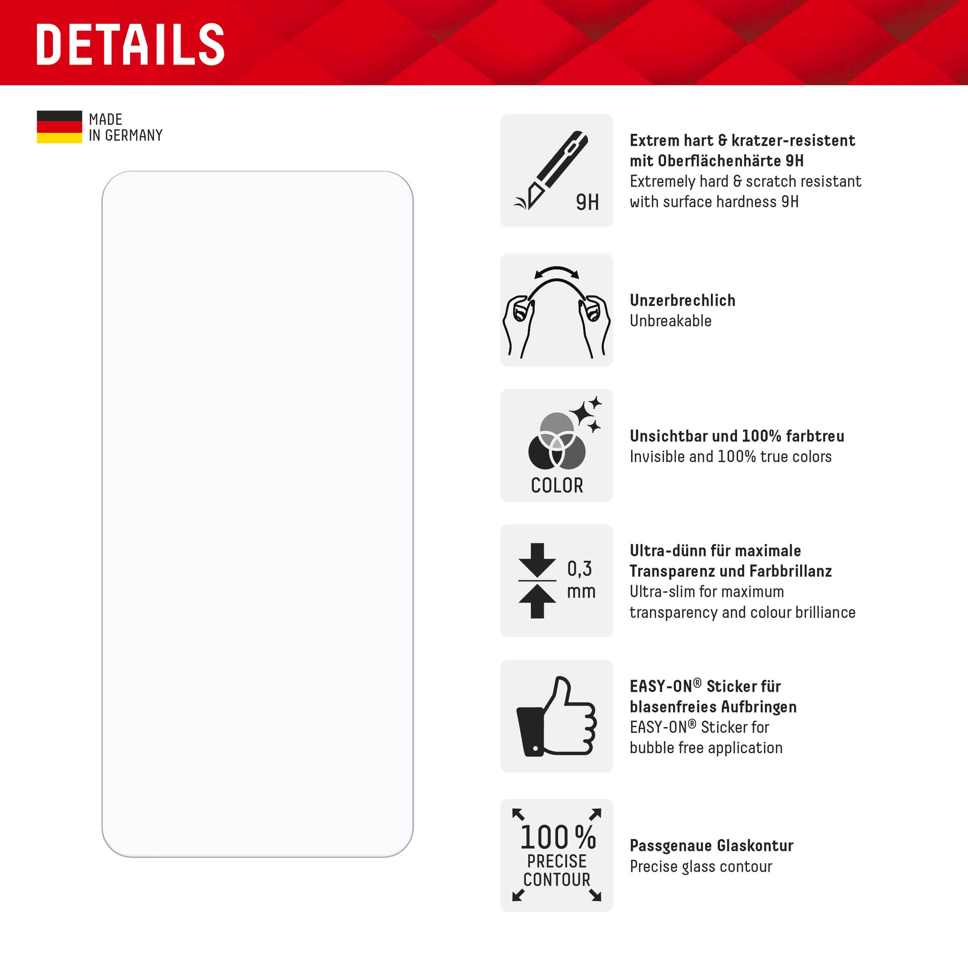Displex Verre de protection d'écran »Smart Glass Screen Protection - ultra-dünn, unzerbrechlich, unsichtbar« für Xiaomi Redmi Note 14 Displayschutzfolie, Schutzfolie, Bildschirmschutz, kratz- & stossfest