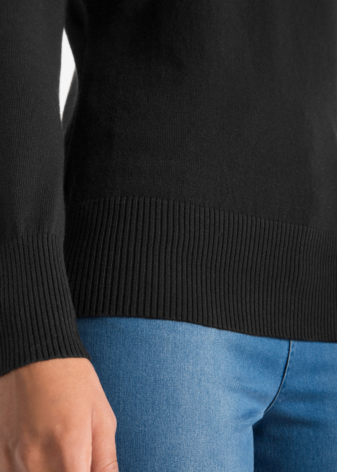 bonprix Rollkragenpullover »Feinstrick-Rollkragenpullover« aus Baumwollmischung, mit hohem Rollkragen, schmale Passform
