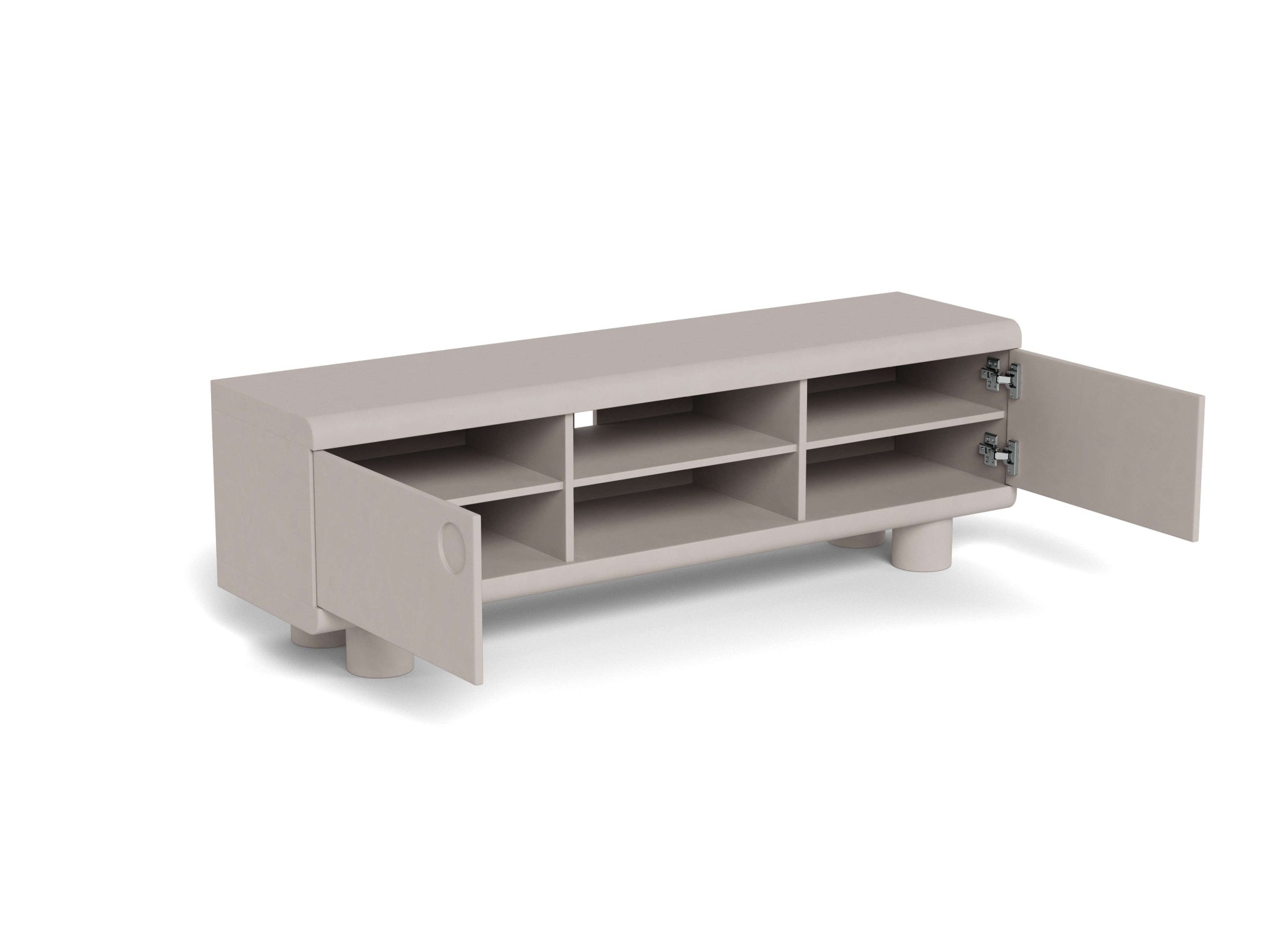 ACTONA GROUP Meuble TV »Magee - eleganter TV- Tisch für das moderne Wohnzimmer« Peint en gris chaud. 2 compartiments et 3 étagères