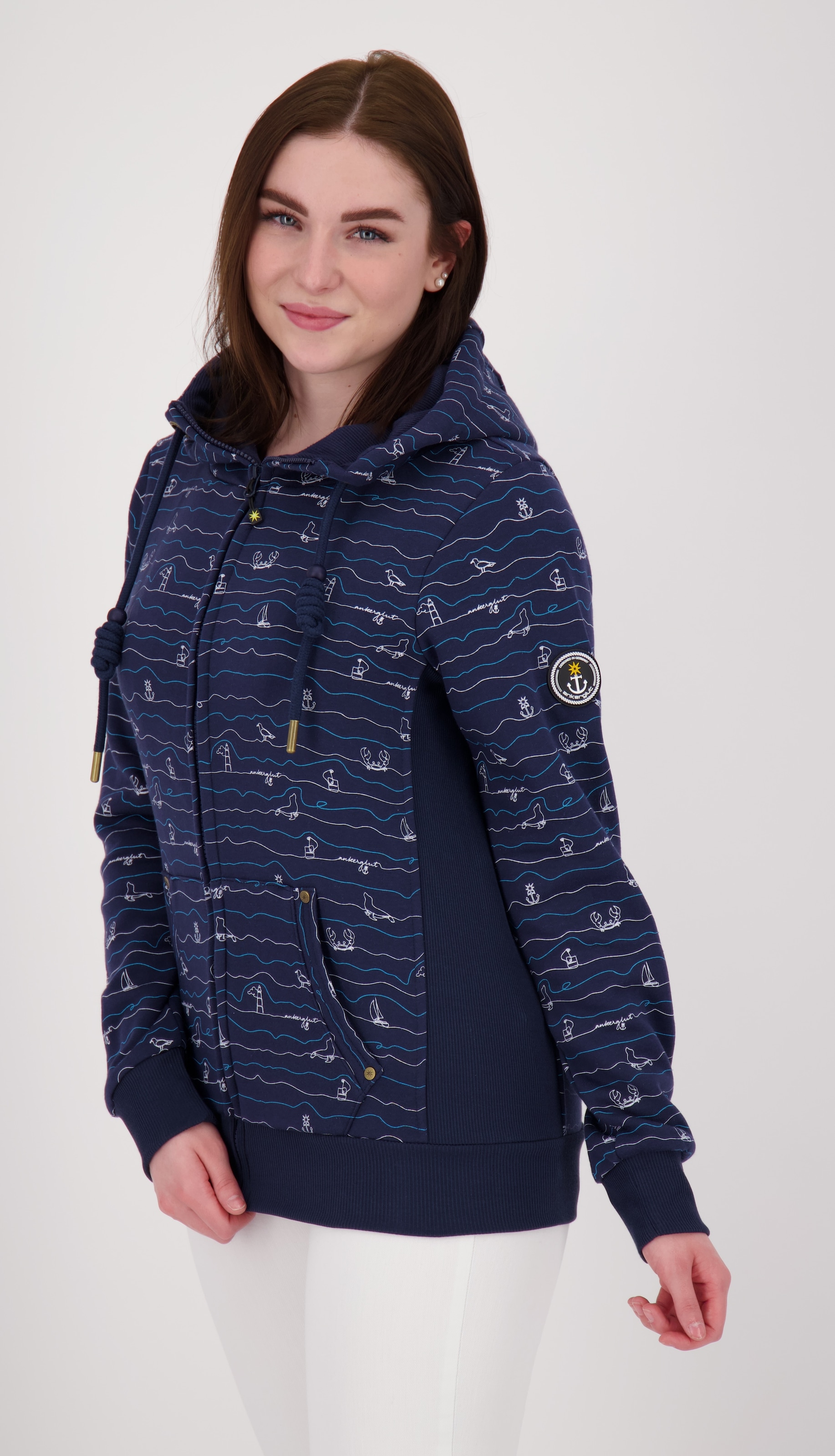 ankerglut Kapuzensweatshirt »ANKERGLUTWELLE«, Auch in Grossen Grössen erhältlich
