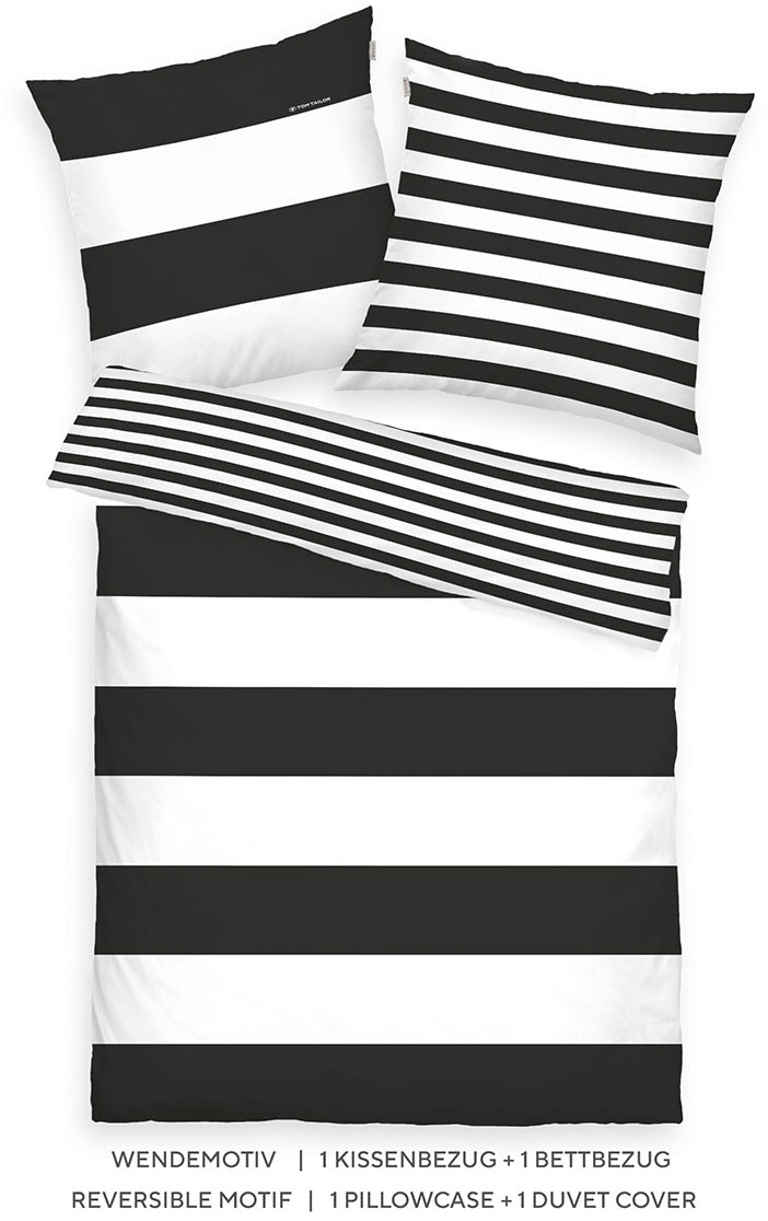 TOM TAILOR HOME Linge de lit réversible »SIENA in Gr. 135x200cm, 155x220cm oder 200x220cm« 2 cuis linge de lit rayé en coton, linge de lit réversible