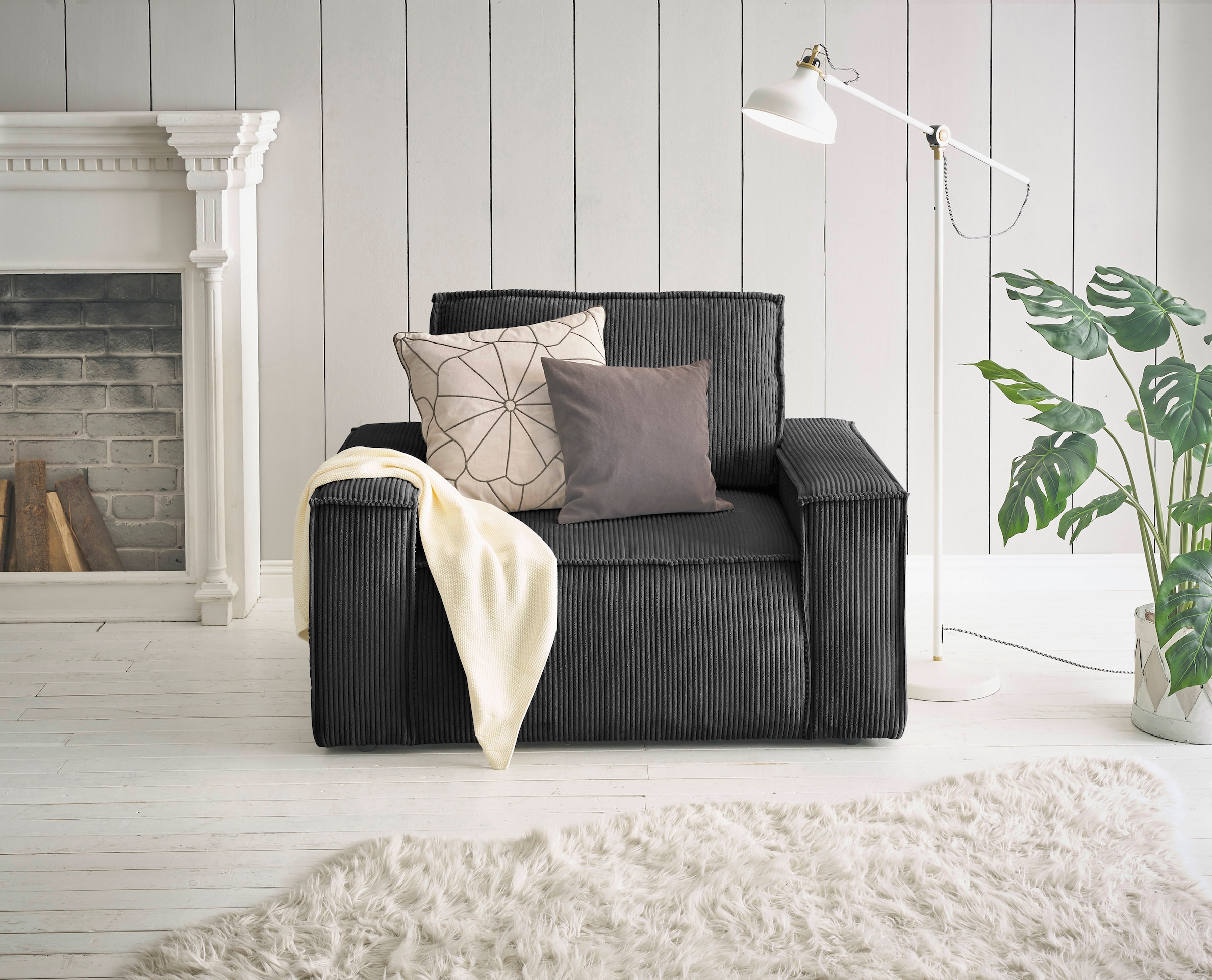 GOODproduct Fauteuil »SHERWOOD, Love-Seat in 3 Stoffarten verfügbar« compatible avec la série de coussins SHERWOOD