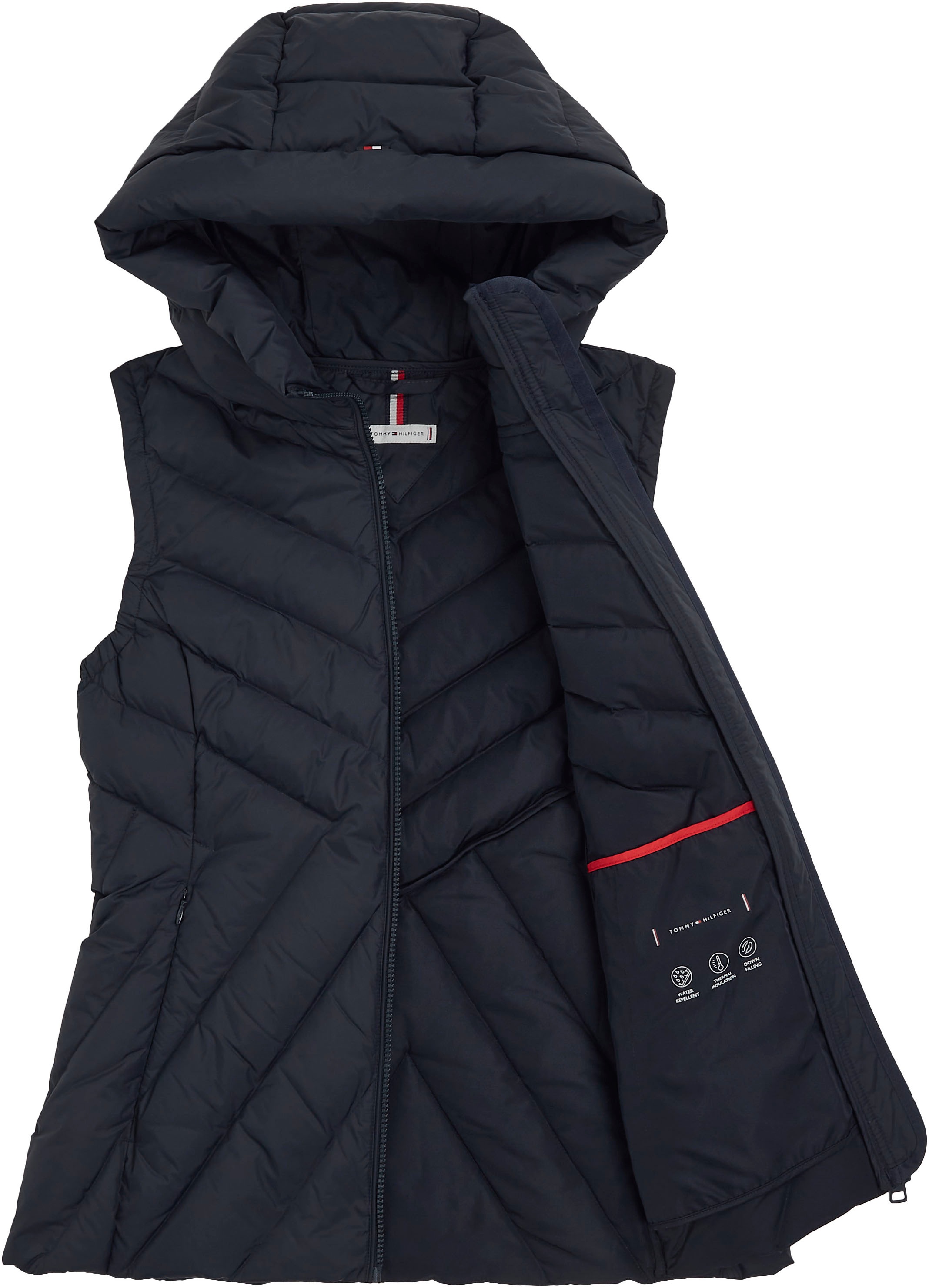 Tommy Hilfiger Gilet matelassé »CHEVRON MW PADDED VEST« mit mittelstarker Wattierung und Tommy Hilfiger Markenlabel