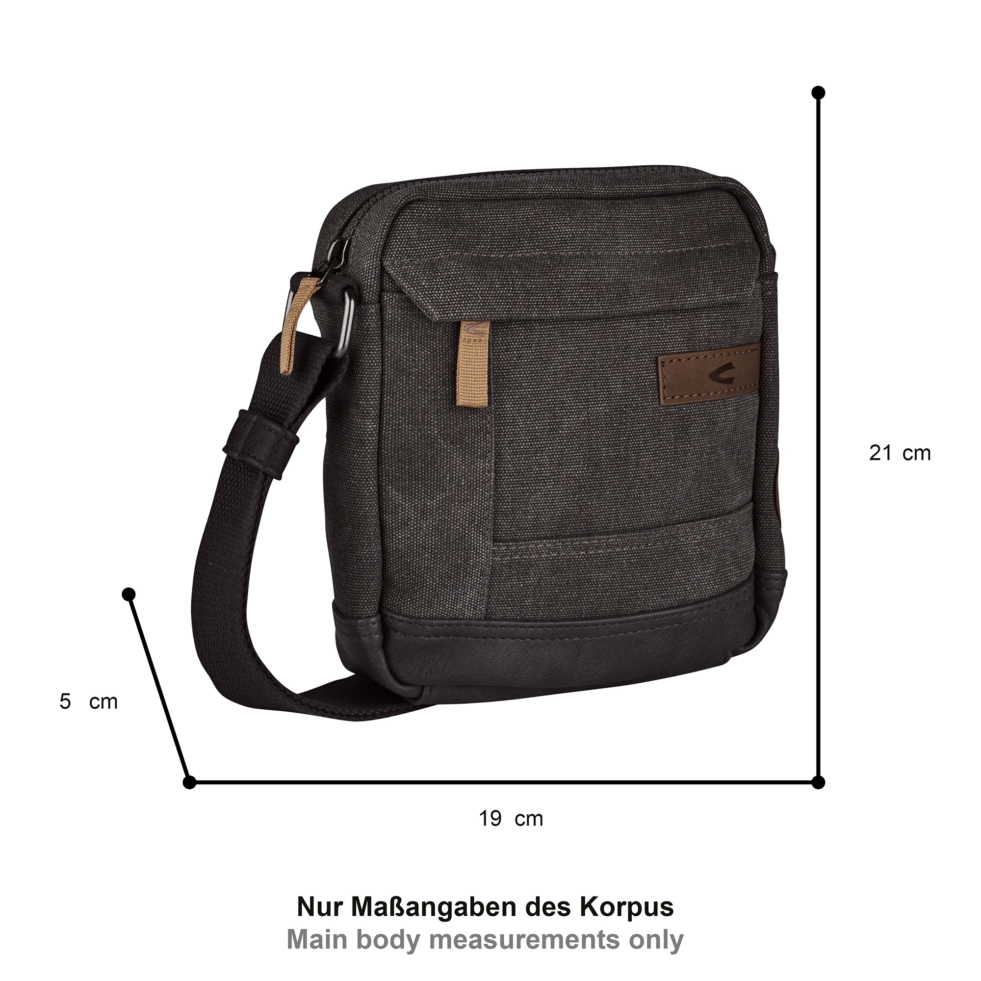 camel active Sac à bandoulière »Air« Canvas Modell aus weichem Lederimitat abgerundet mit Applikationen