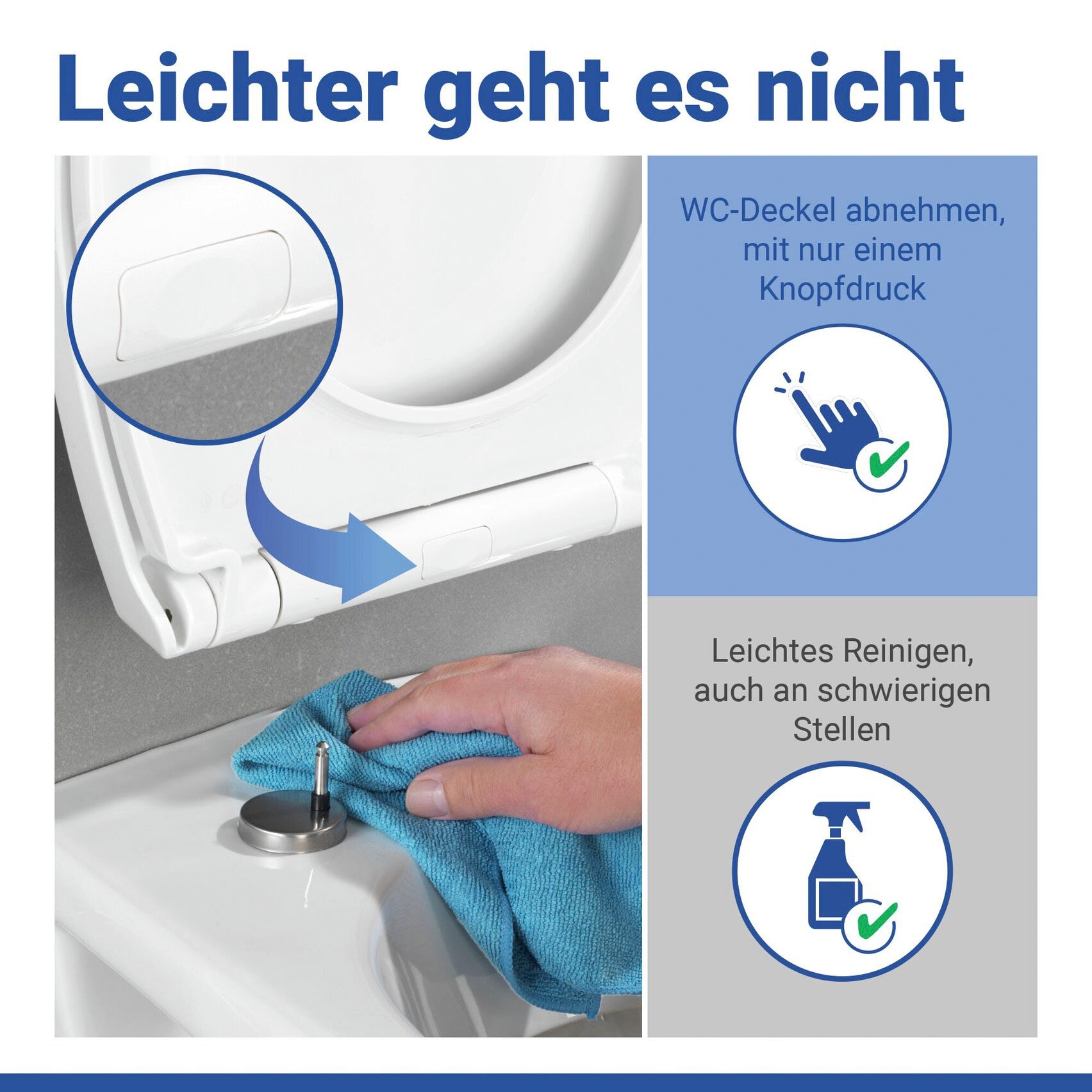 WENKO Siège de WC »Ostuni« 1 cuis tlg. Thermoplastique, supporte 300 kg, avec système d'abaissement automatique