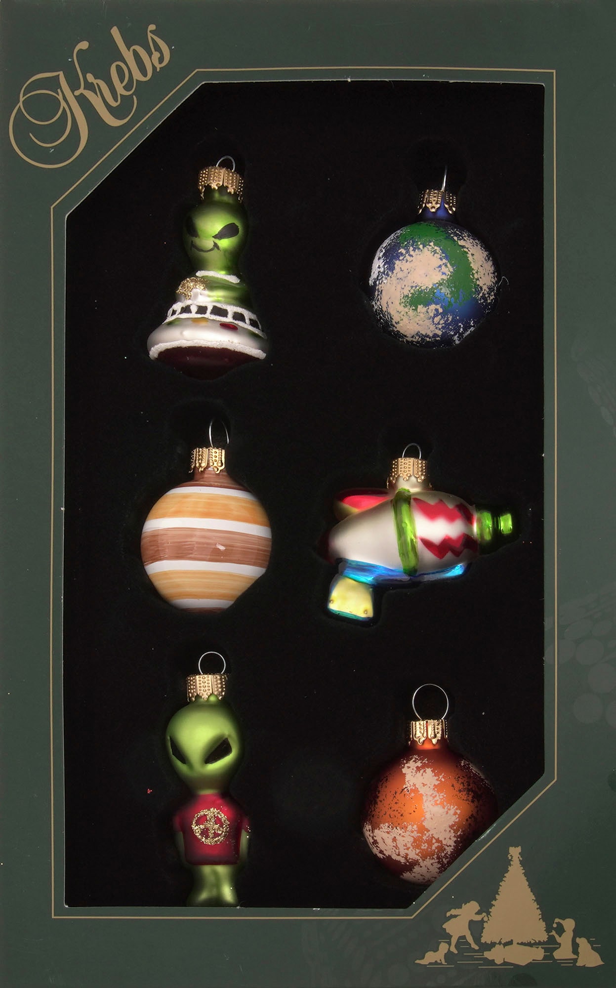 Krebs Glas Lauscha Christbaumschmuck »Mini Alien Set, Multicolor, 3,5cm« Christbaumschmuck aus Glas, mundgeblasen, handgefertigt, mini, Figuren