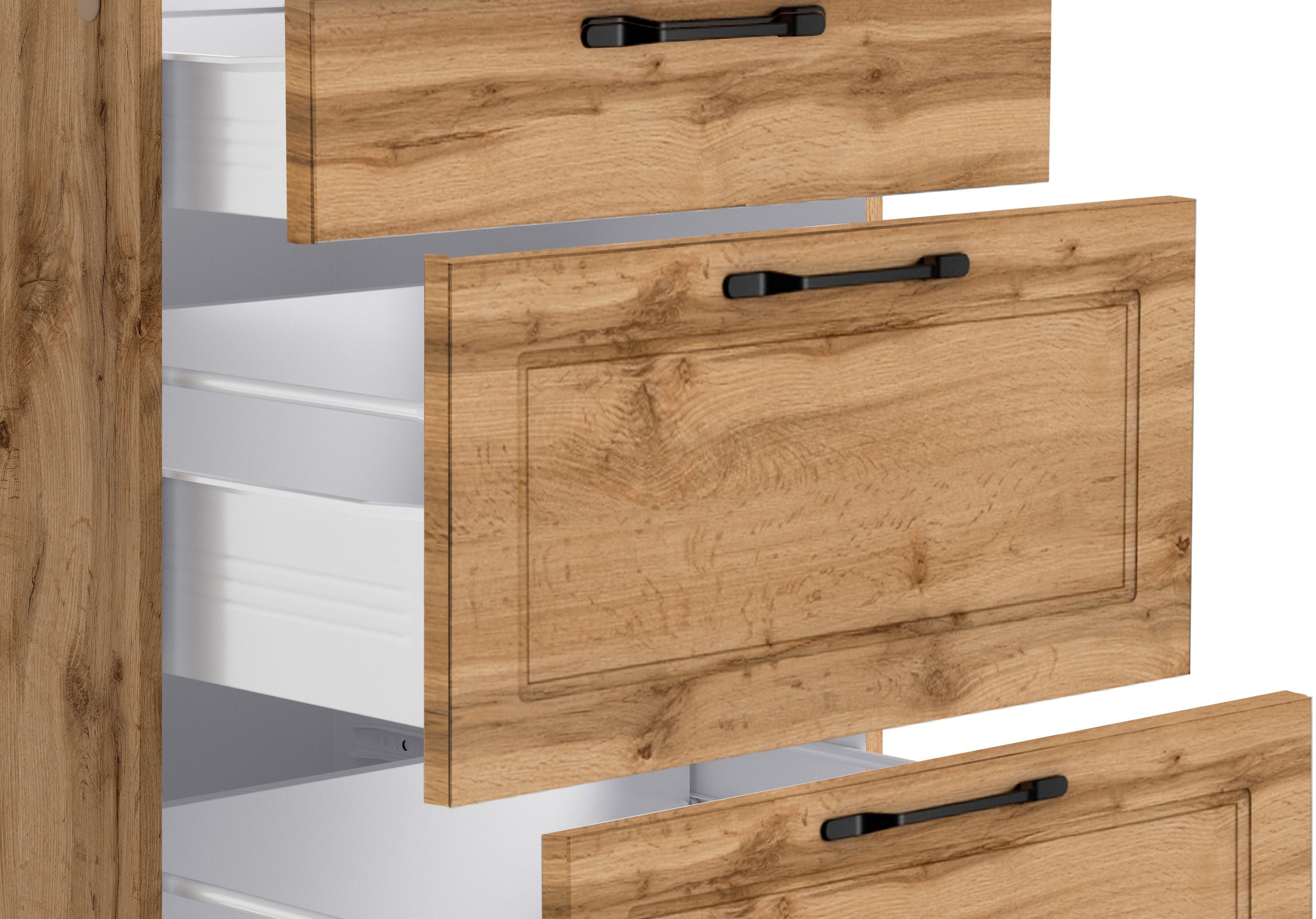 KOCHSTATION Kitchenette »KS-Lani, mit MDF-Fronten« largeur 240 cm, avec appareils électriques en option, pieds de compensation de hauteur 0-4 cm