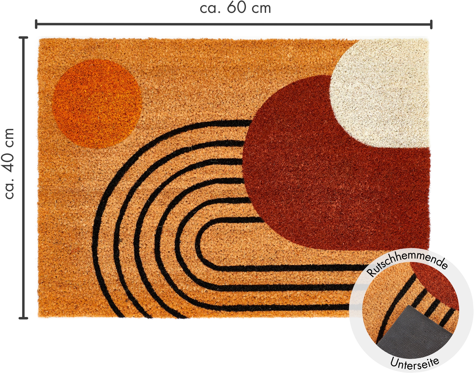 Andiamo Fussmatte »Kokos« rechteckig 17 mm Höhe Schmutzfangmatte, verschiedene Designs, In- und Outdoor geeignet