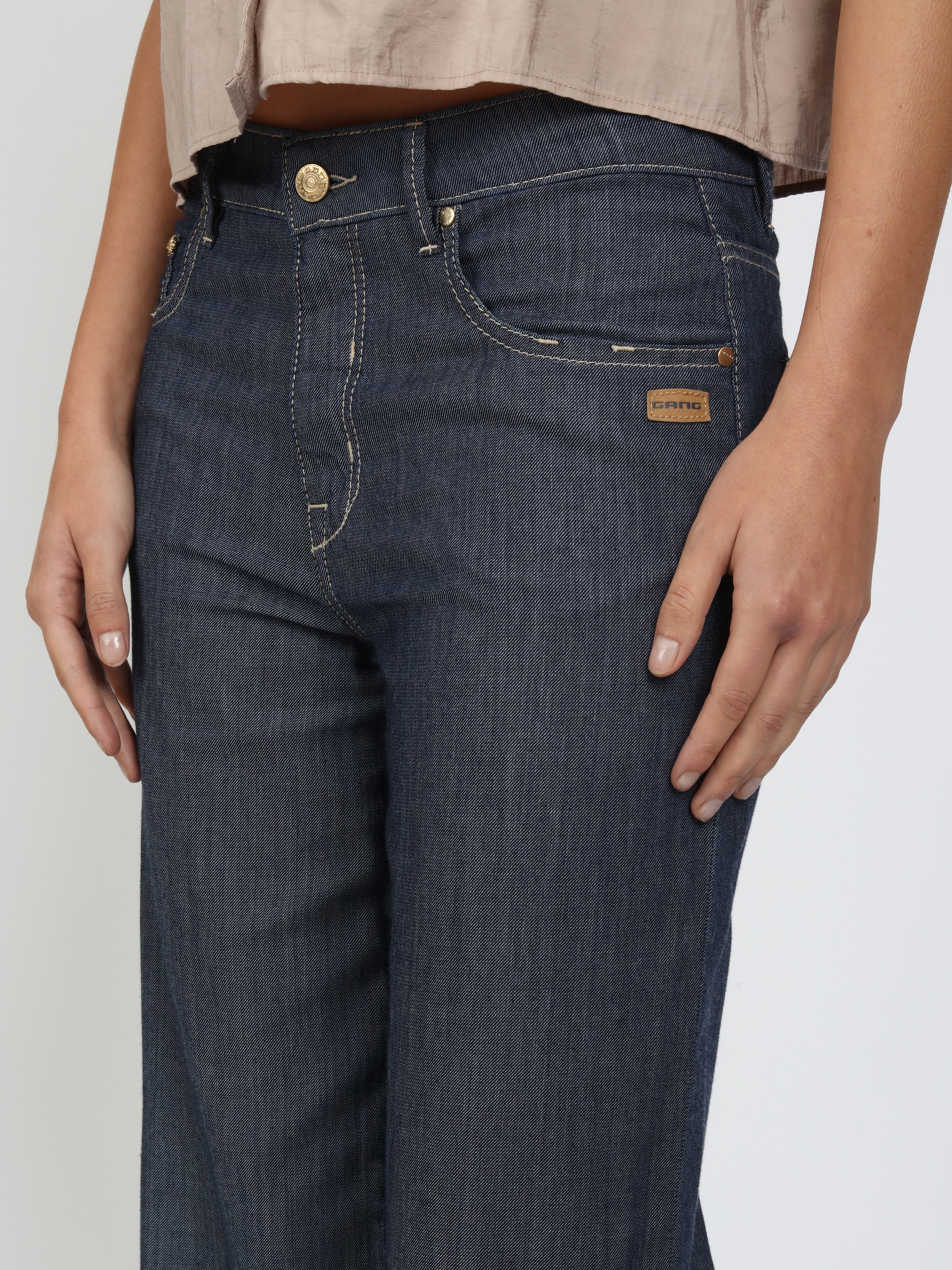 GANG Jeans large »94CARLOTTA« denim clair, avec lyocell