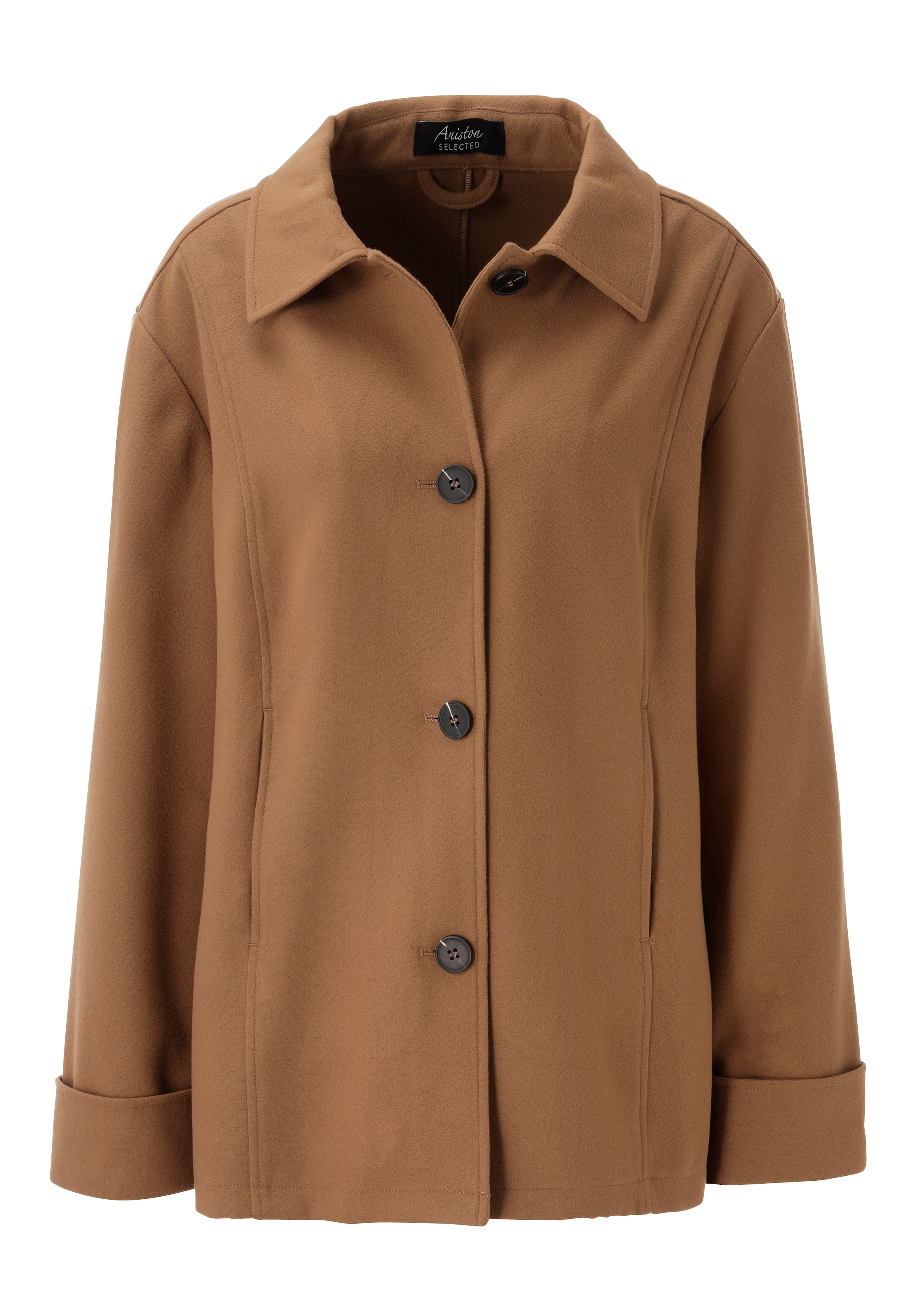 Aniston SELECTED Outdoorjacke ohne Kapuze in weicher Woll-Optik - NEUE KOLLEKTION