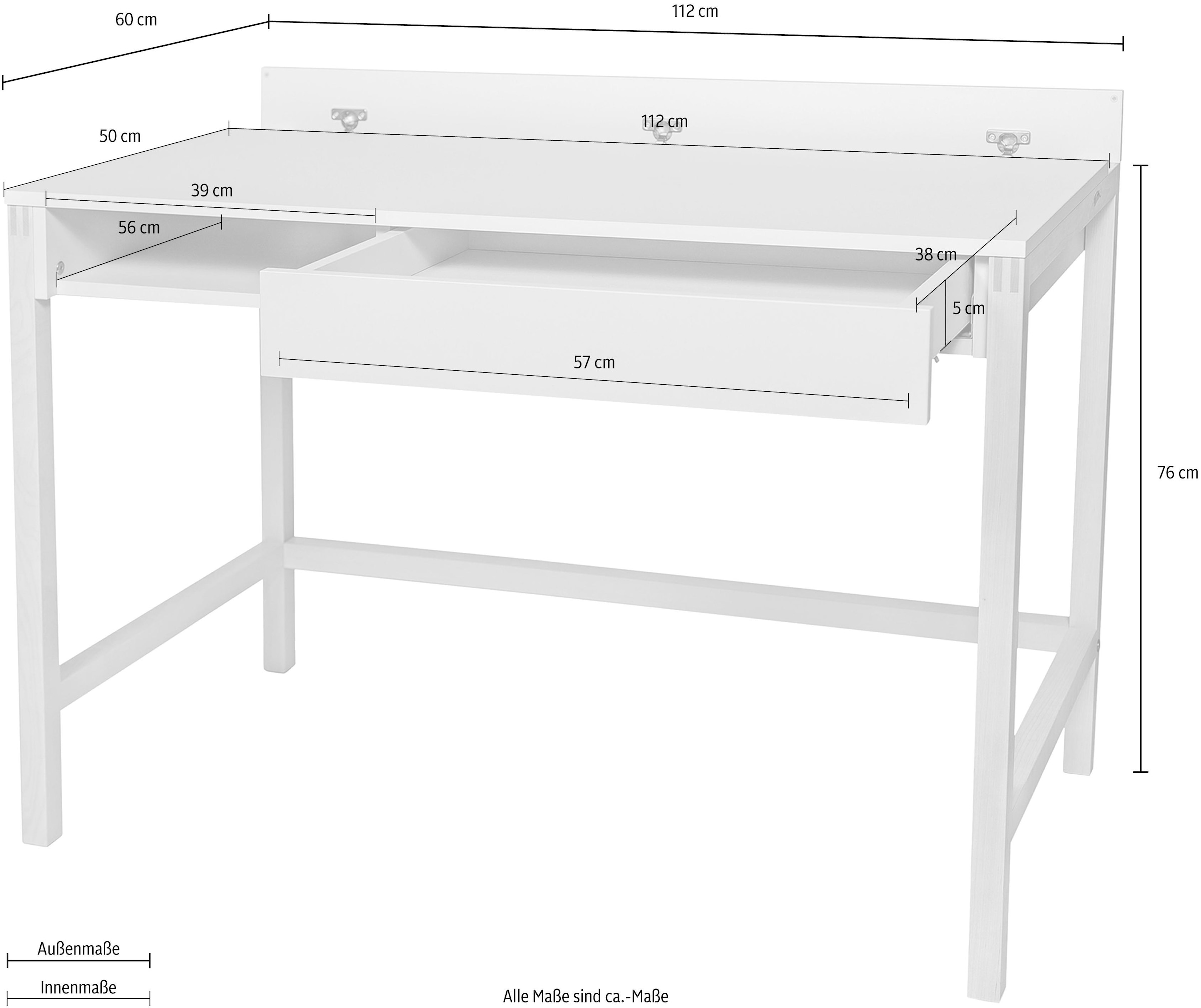 Woodman Bureau »Northgate« im skandinavian Design, Breite 112 cm, FSC®-zertifiziert