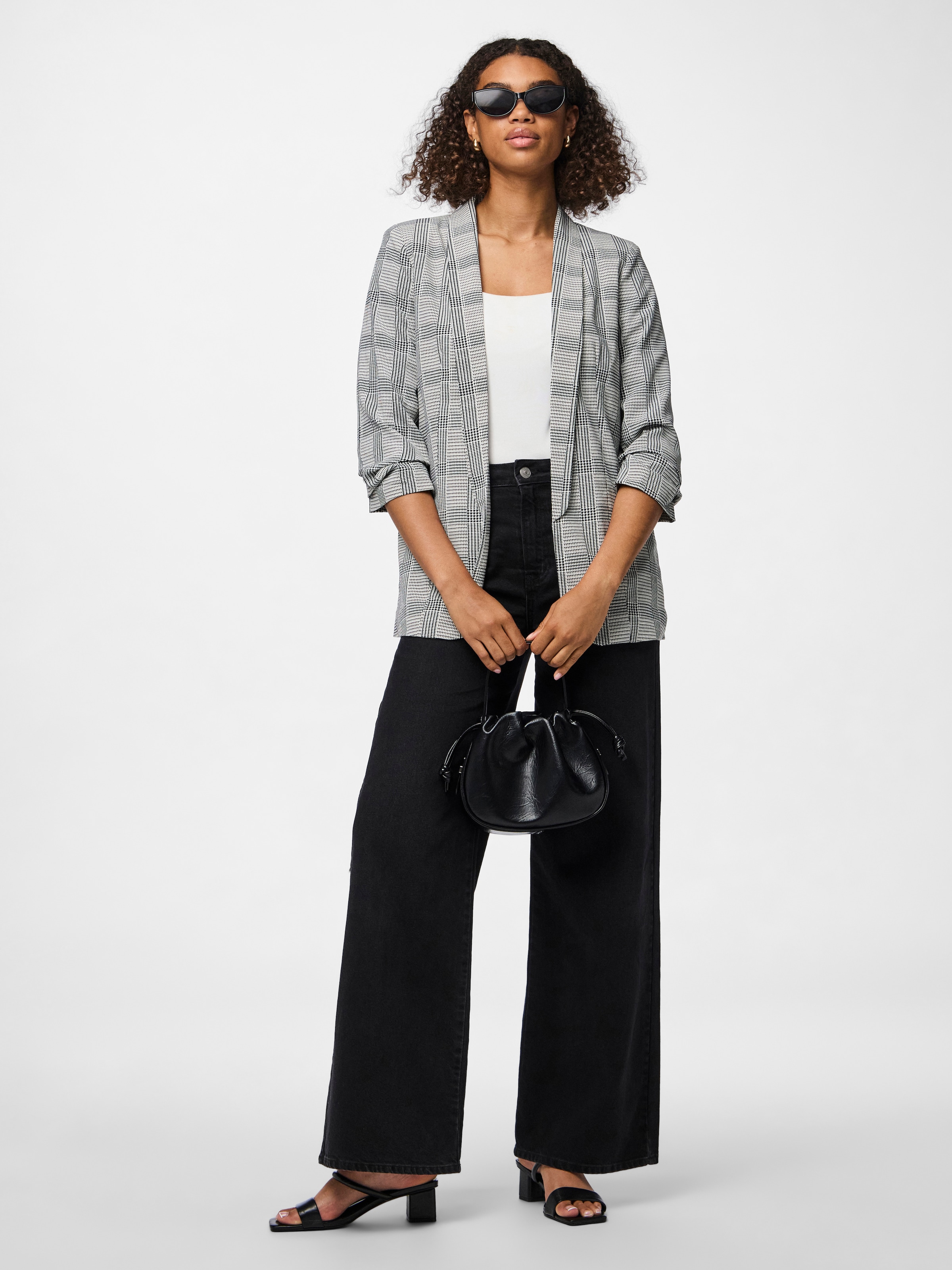 pieces Blazer chemisier »PCBOSELLA 3/4 PRINTED BLAZER NOOS« mit 3/4 Ärmel