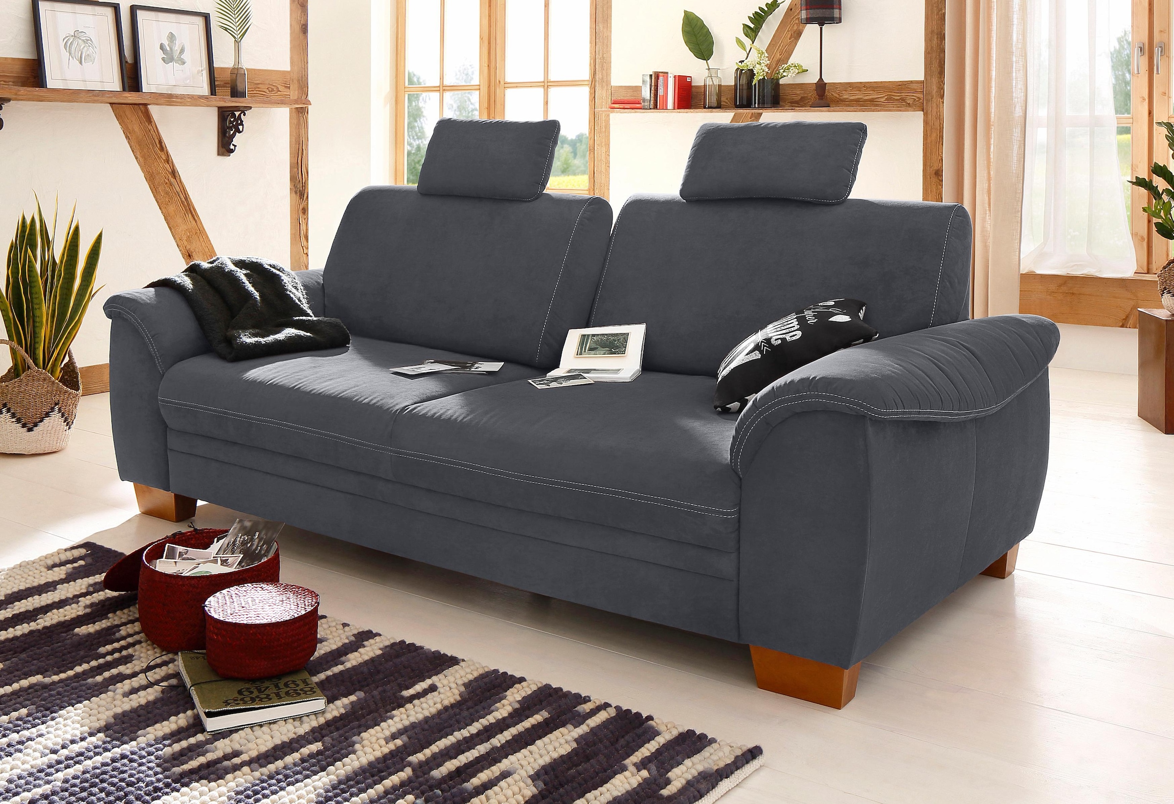 Home affaire 3,5-Sitzer »Husum« mit Sitztiefenverstellung, Kontrastnaht und Federkern