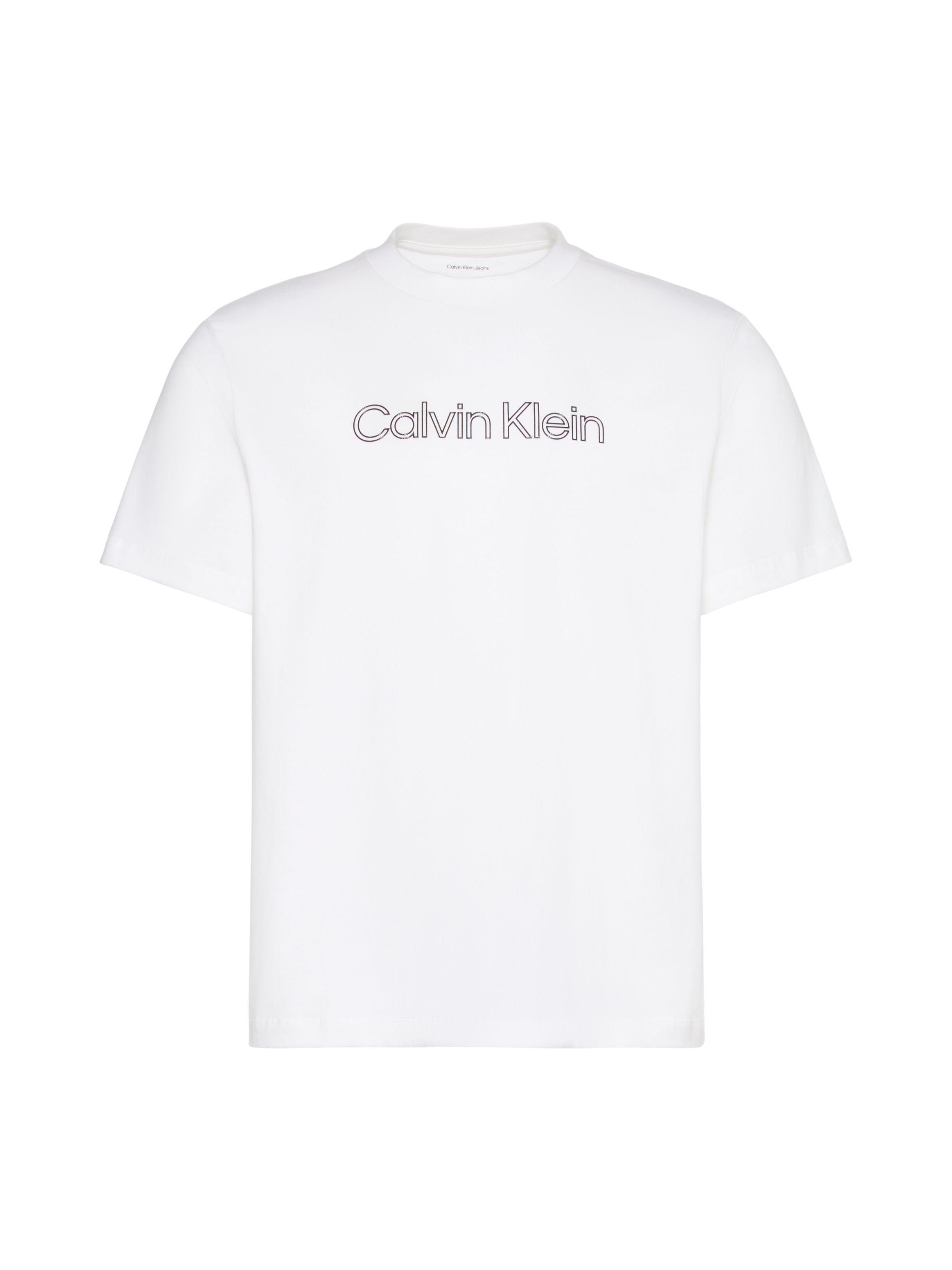 Calvin Klein Jeans T-Shirt Rundhalsausschnitt, reine Baumwolle, Logoschriftzug