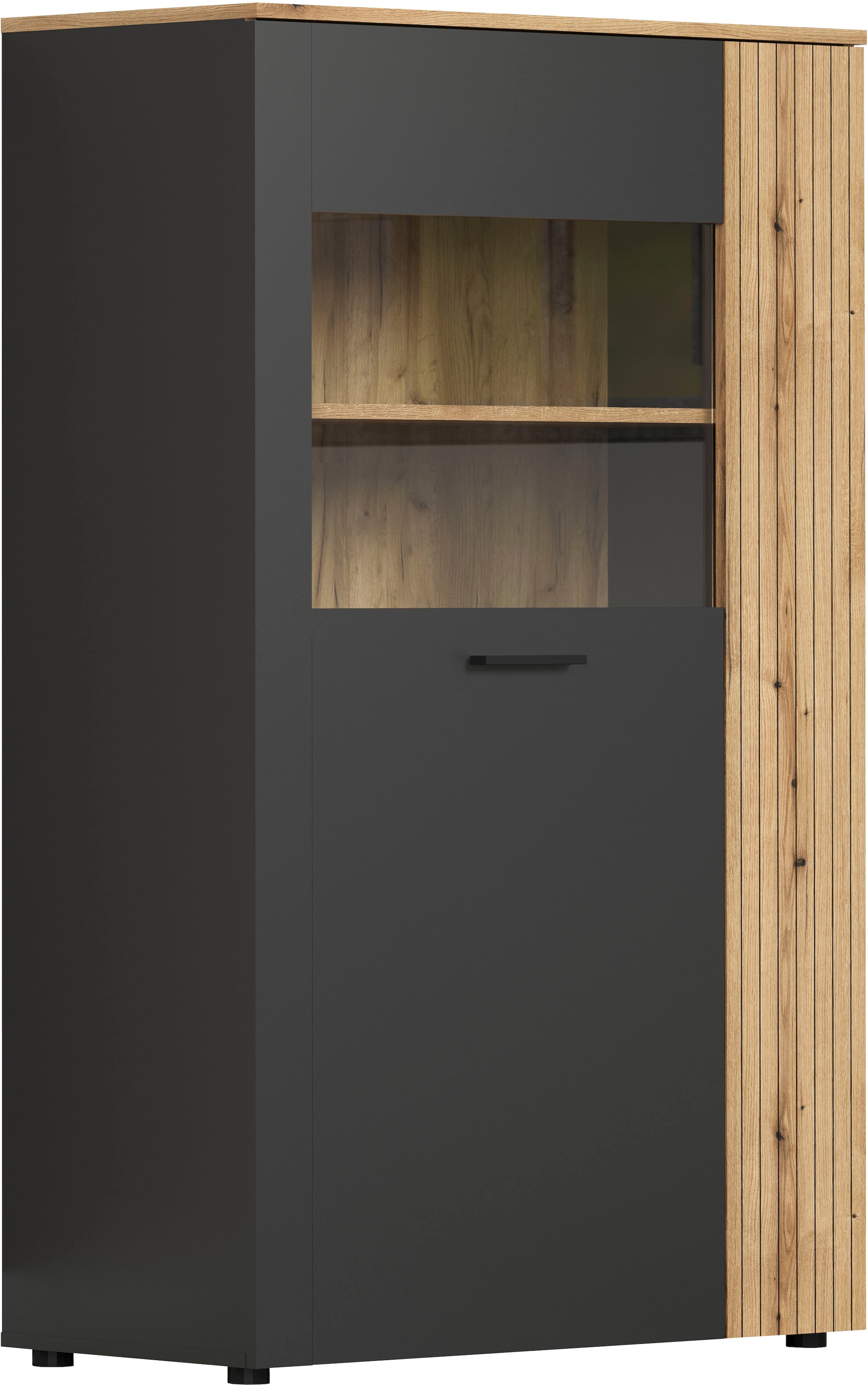 Home affaire Buffet haut »Estepona« 1 cuis tlg. Highboard avec 2 portes - (L/P/H) 90/42/146 cm