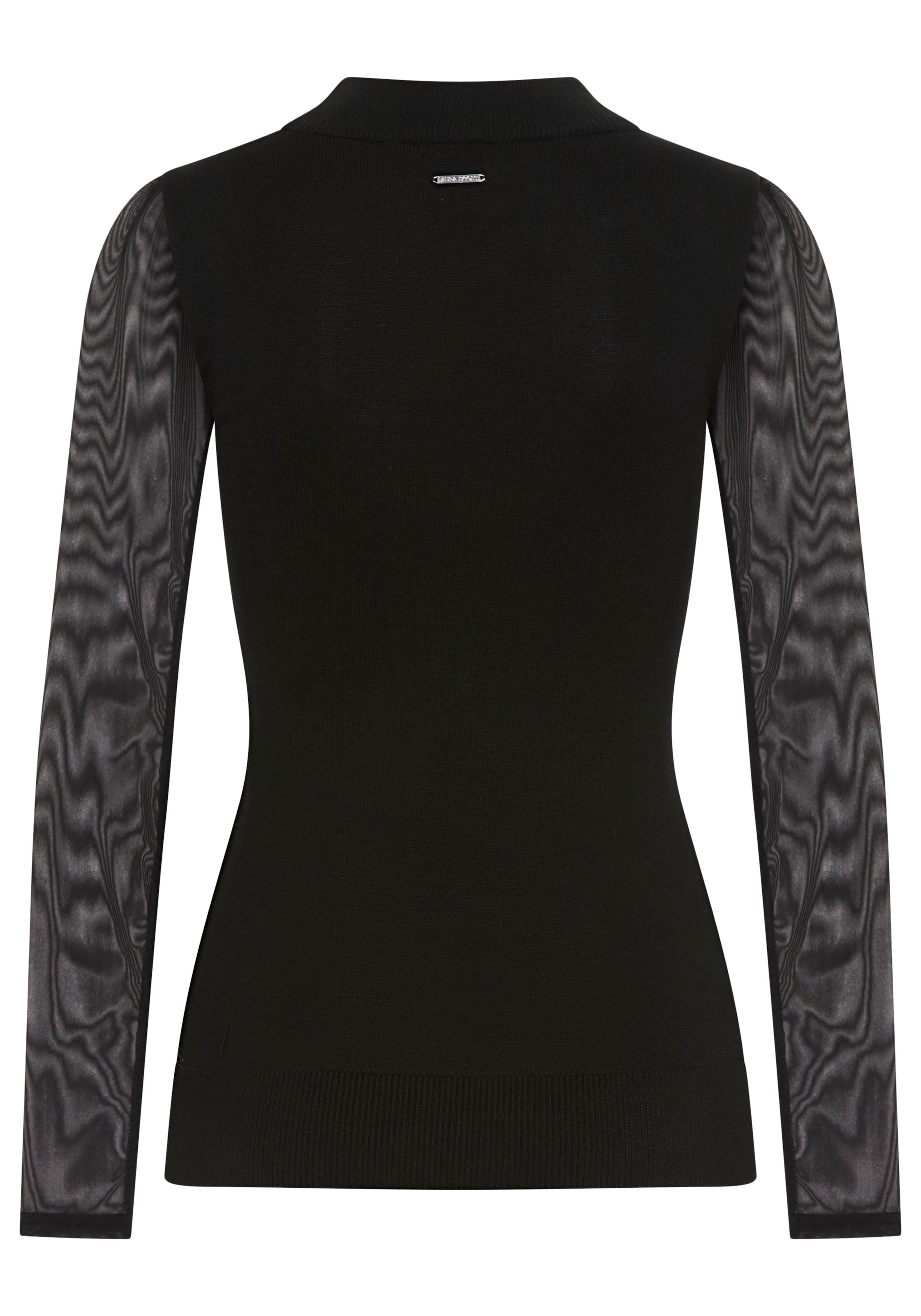 Laura Scott Pull à col montant Feinstrickpullover in enger Passform mit Mesh - NEUE KOLLEKTION