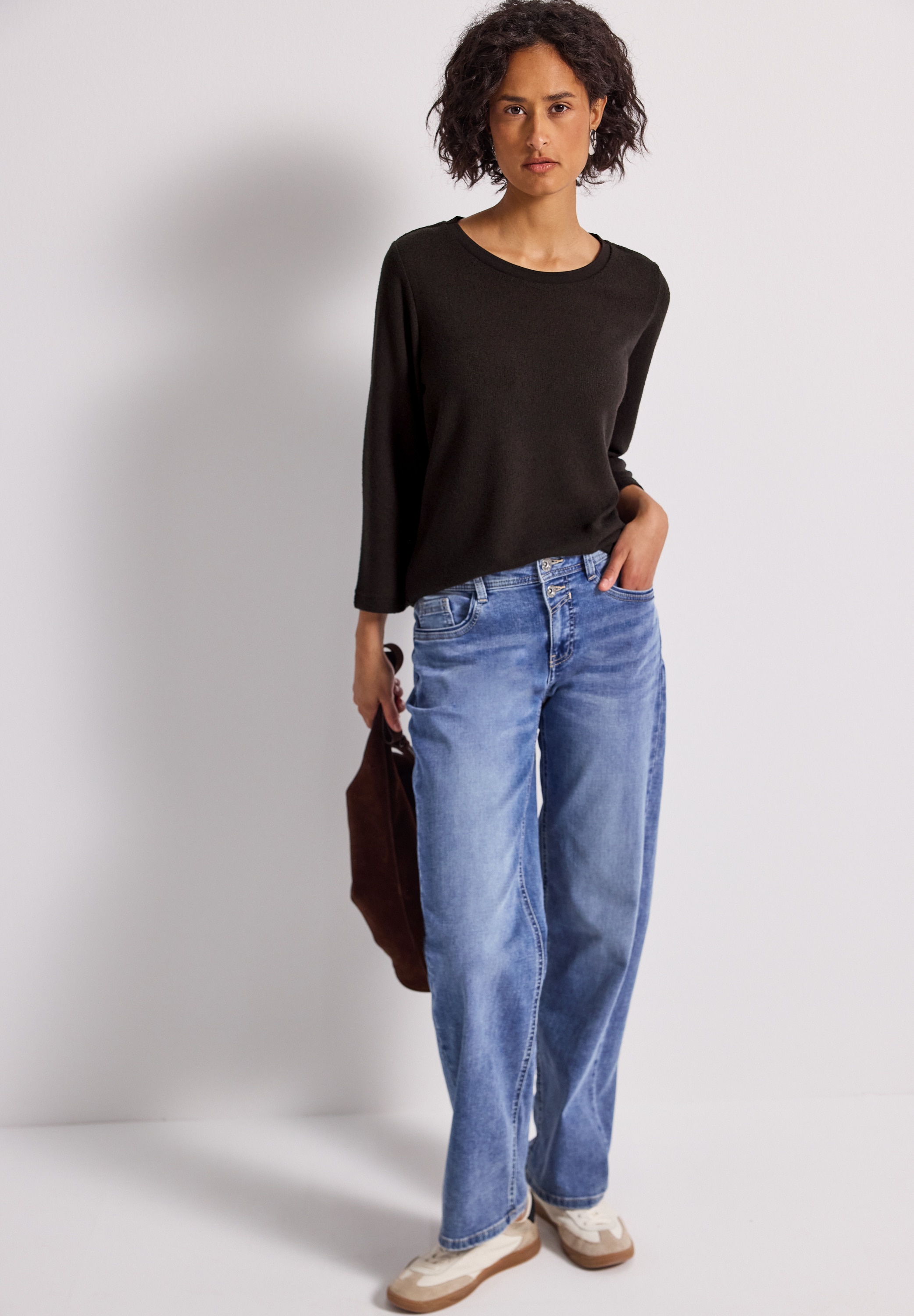 STREET ONE 3/4-Arm-Shirt in Strick-Look Qualität