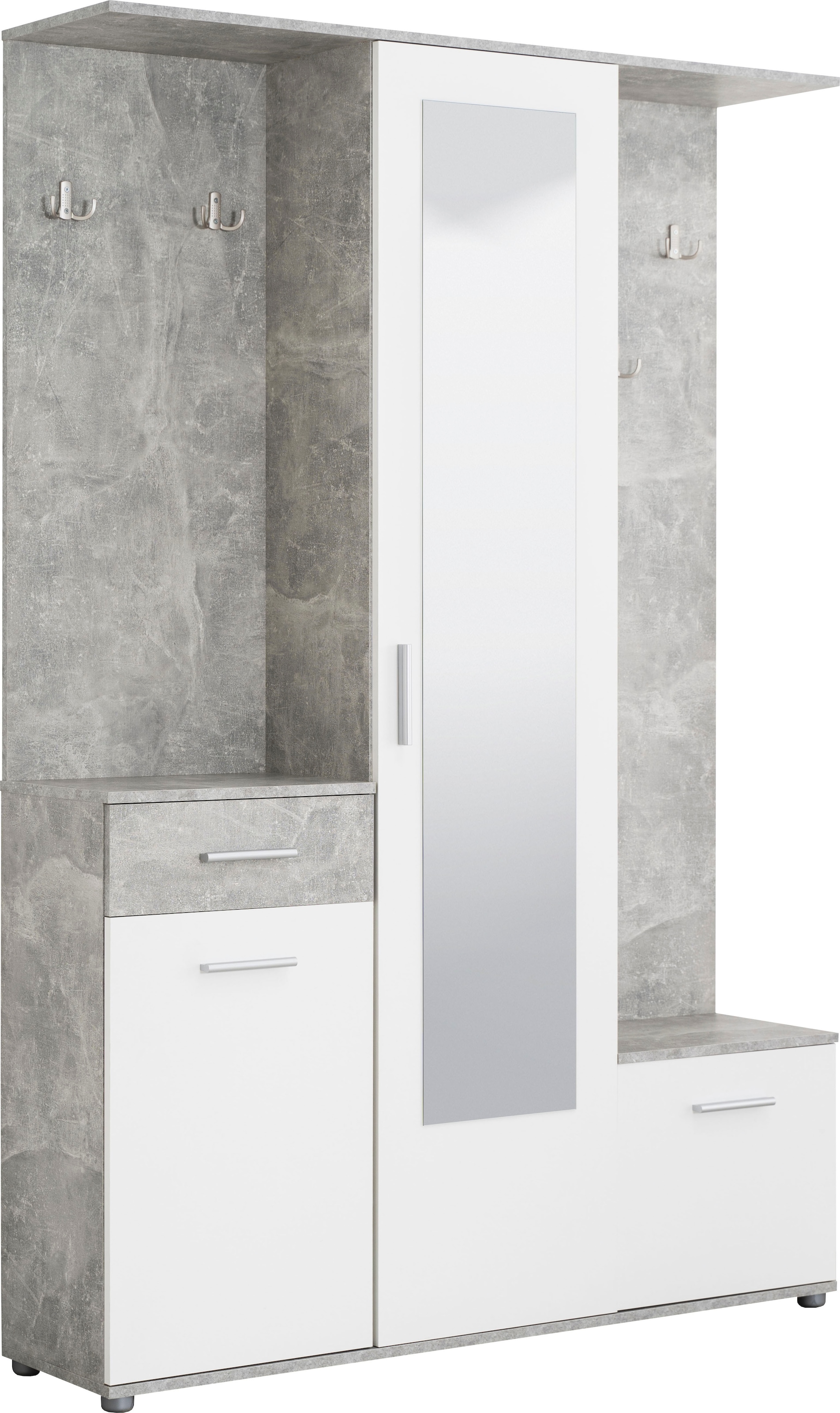 INOSIGN Vestiaire compact »Martin Flurgarderobe, Dielenschrank, Flurmöbel, Breite 134 cm« Schuhschrank, mit Spiegel, in modernen Farben, mit 10 Haken