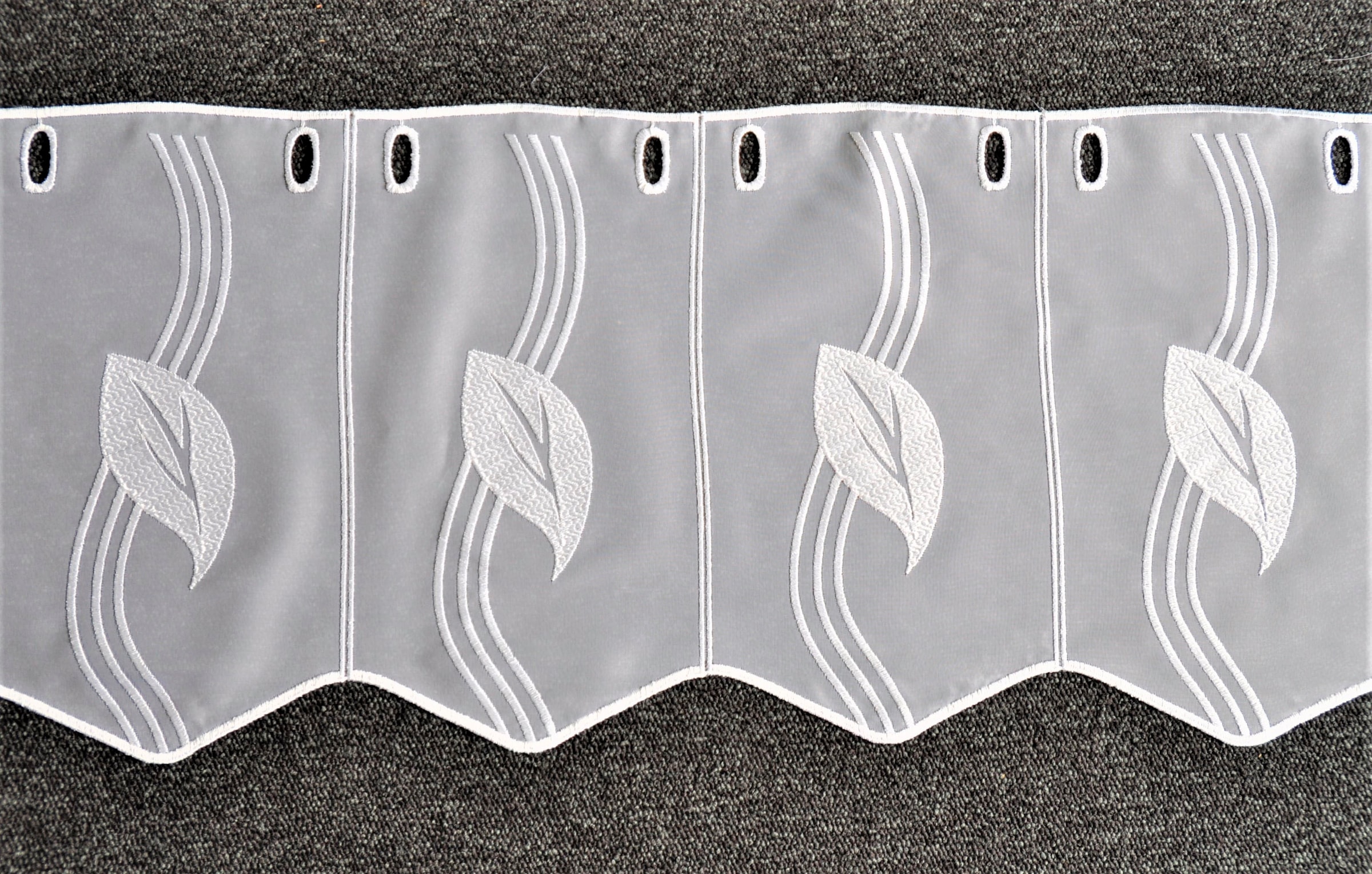 Stickereien Plauen Scheibengardine »Blätter« Stangendurchzug 1 Stk. tlg.