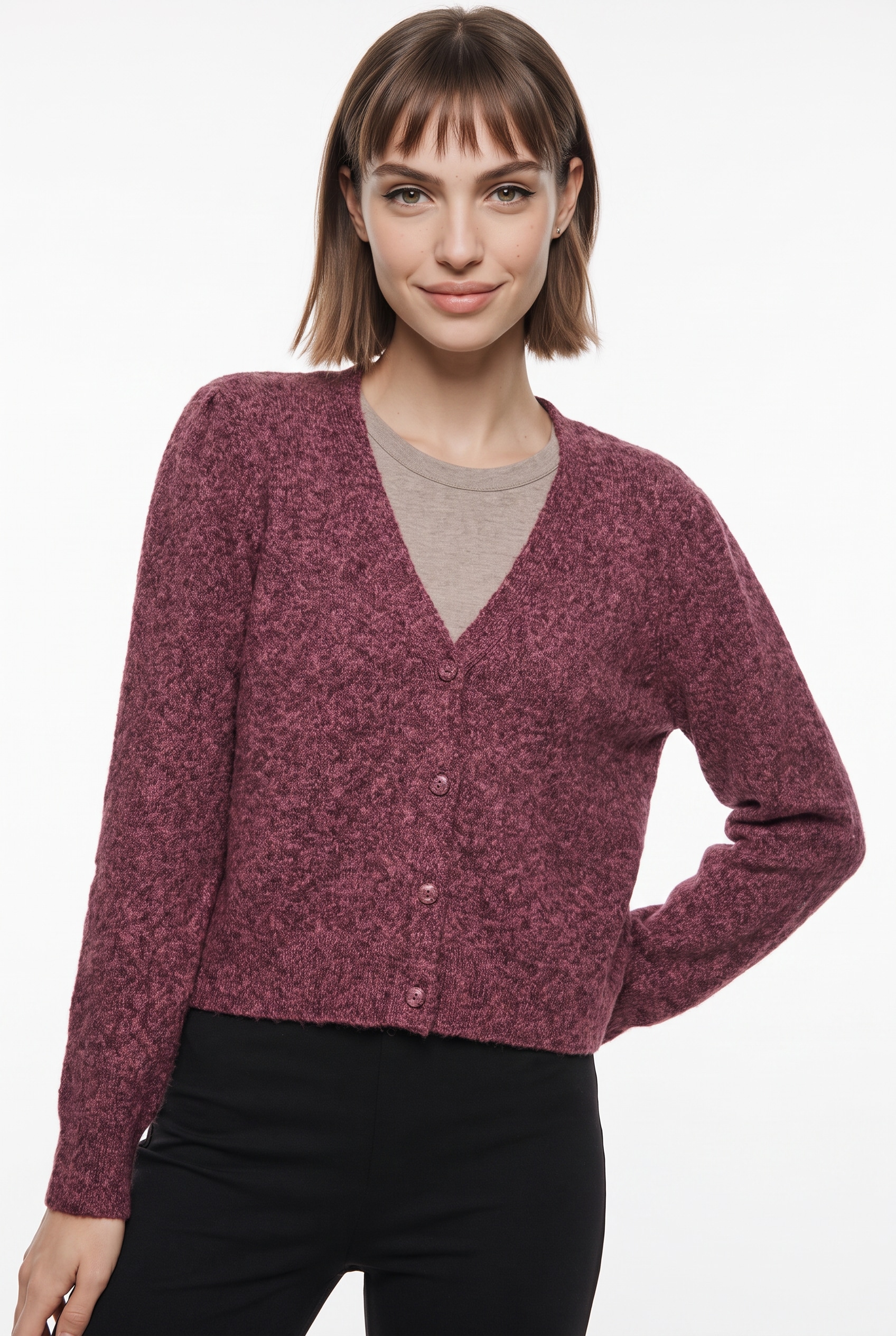 Vero Moda Veste en tricot »VMDOFFY LS V-NECK CARDIGAN NOOS« mélange de matériaux