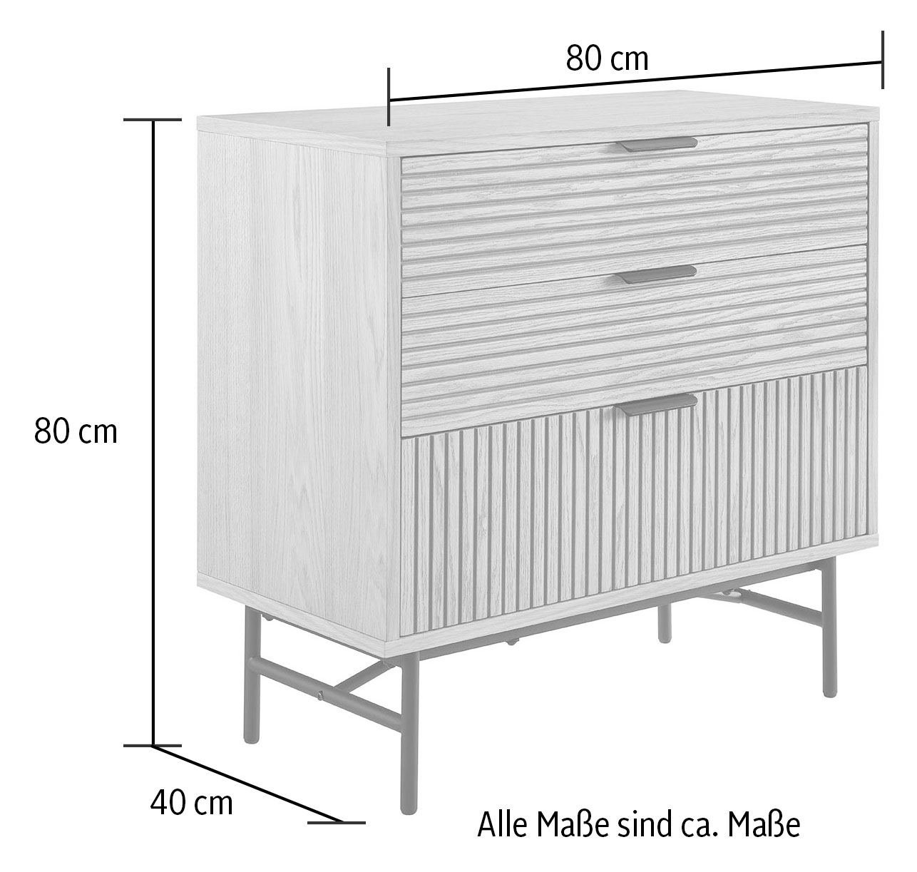 SalesFever Kommode »Visby Stilvolle Stauraumkommode« Eiche Echtholzfurnier
