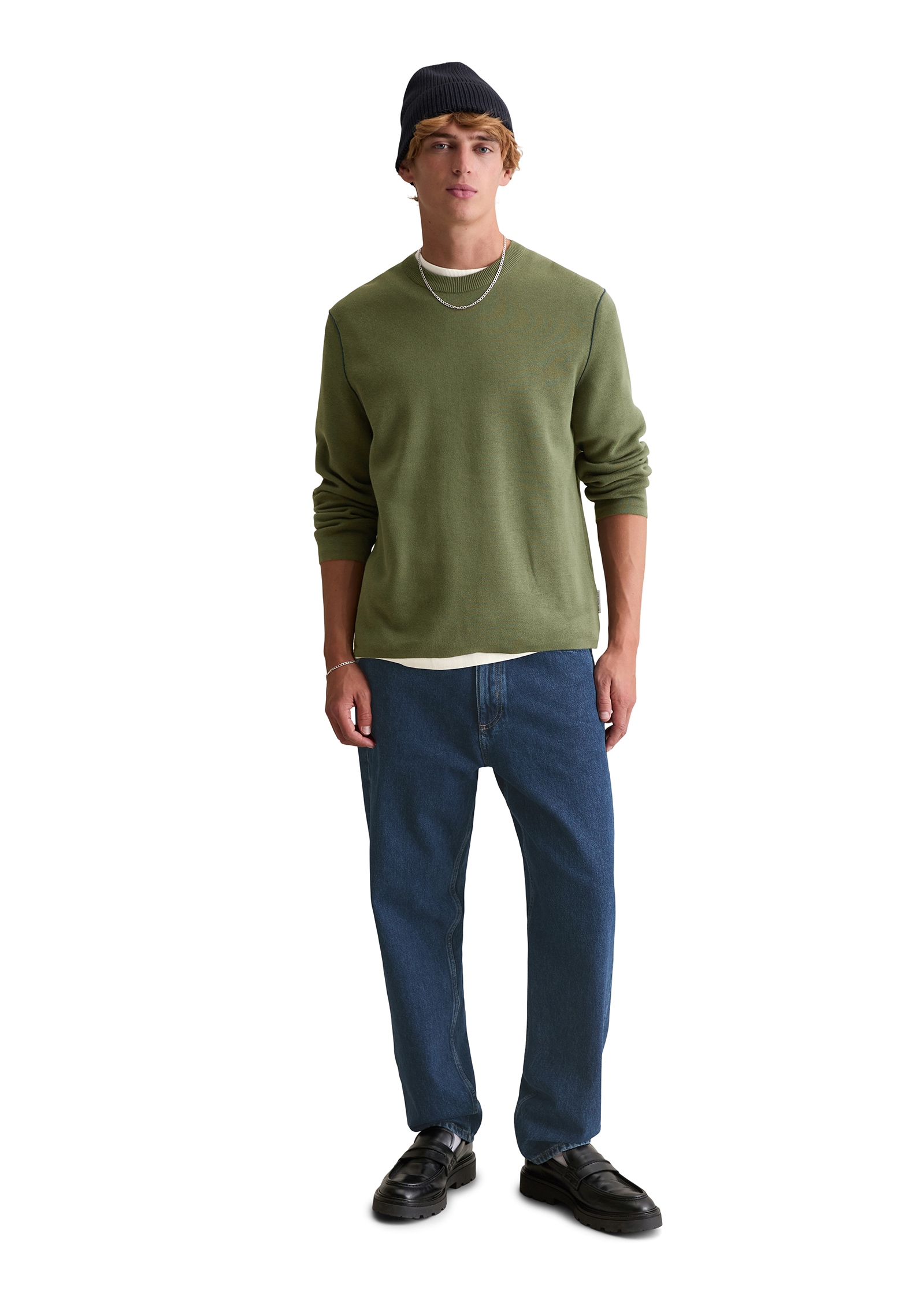 Marc O'Polo DENIM Pull à col rond regular fit, aus Double-Face-Cotton