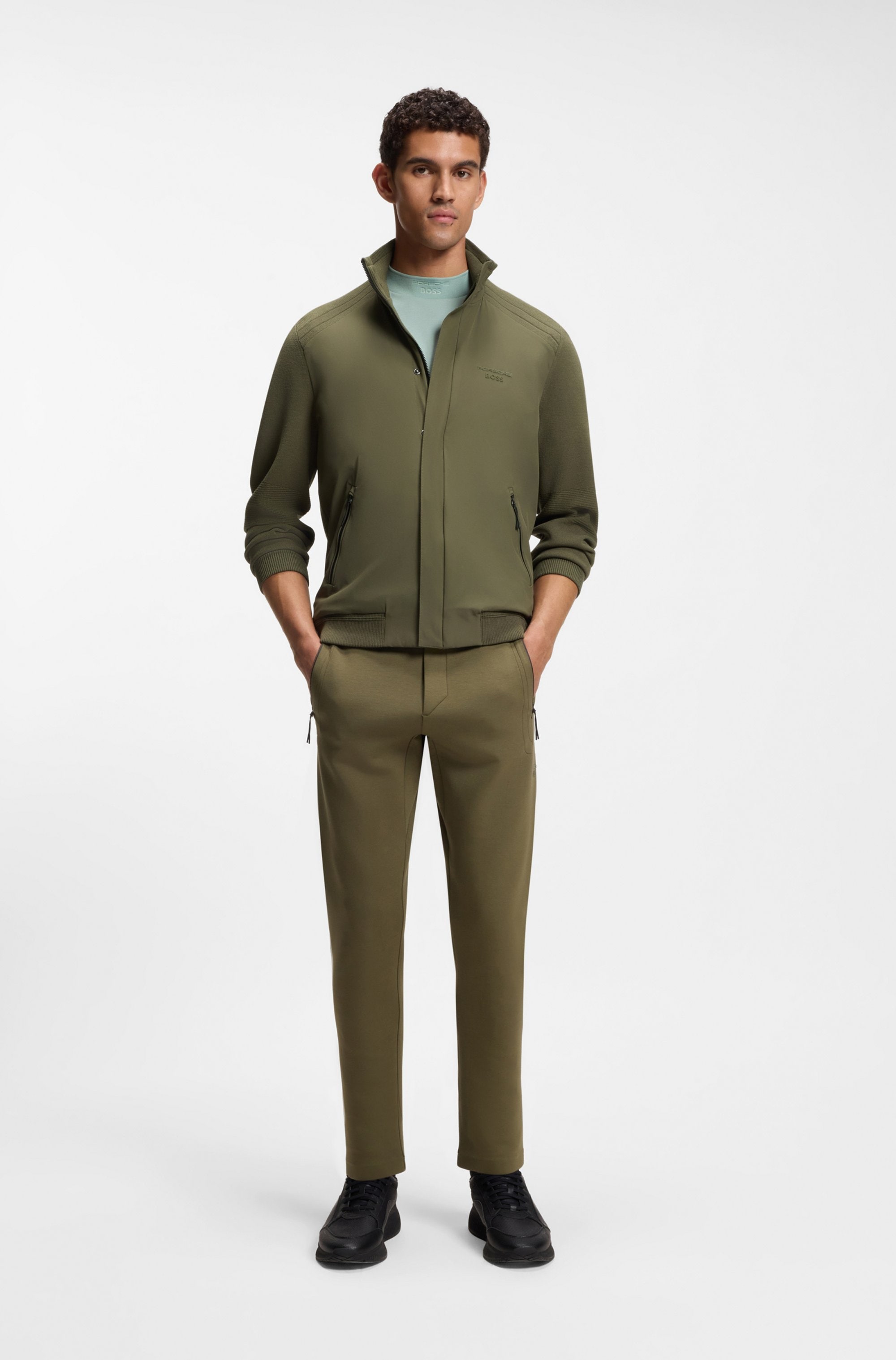 BOSS GREEN Veste hybride »Porsche Spirit 70 Capsule Collection« Premium Herrenmode Limited Seidenmix Tech Strickqualität Tech Knitwear