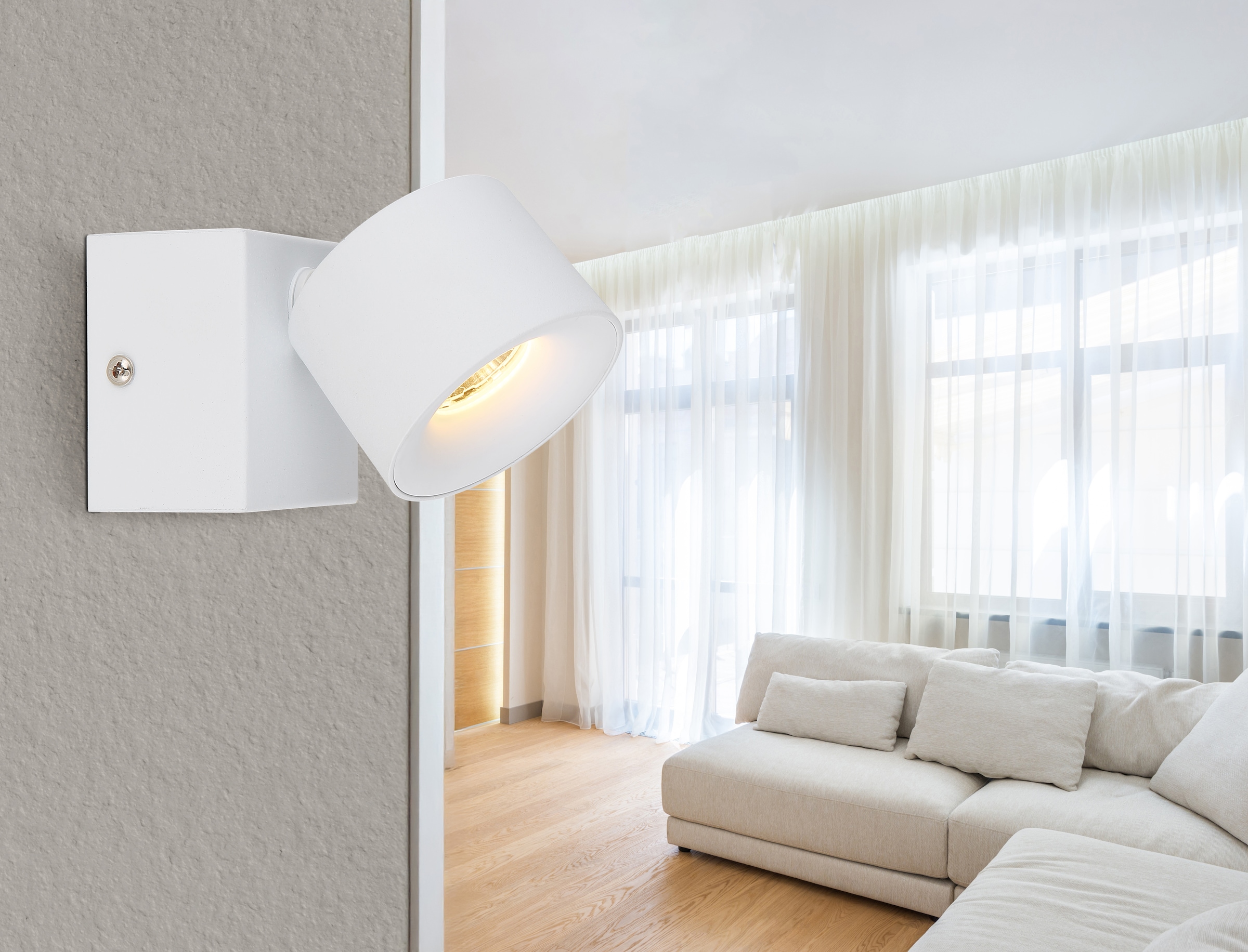 GLOBO LIGHTING Spot mural à LED »RAE« 1 cuis blanc chaud Wandspot, Flur, Wohnzimmer, Arbeitszimmer