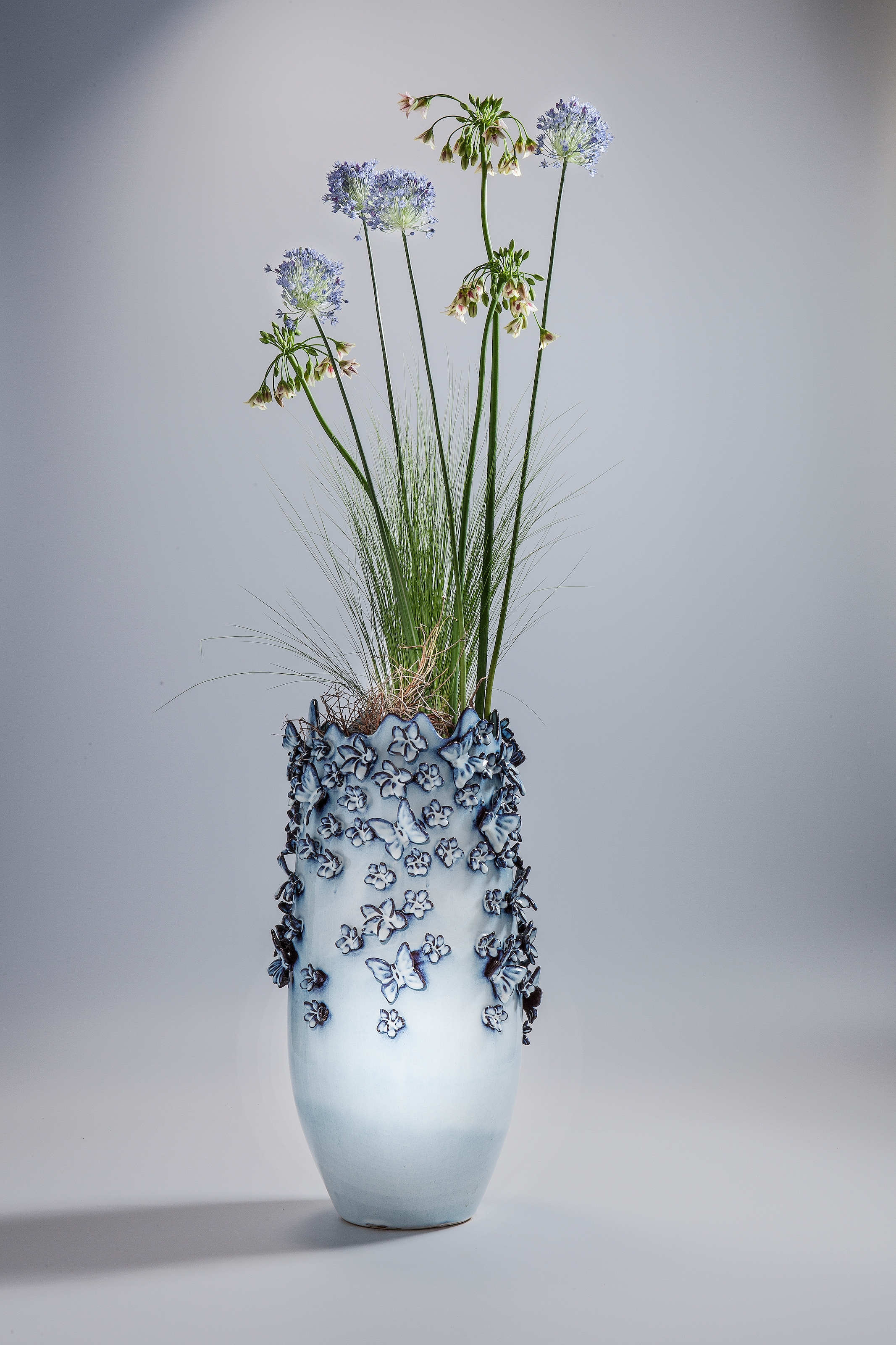Kare Design Dekovase »Butterflies Lightblue 50cm«