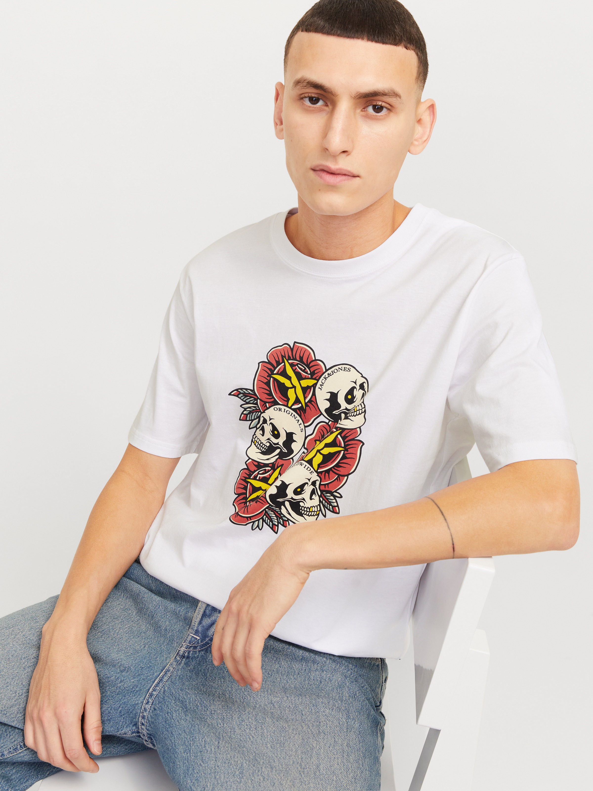 Jack & Jones T-Shirt »JORANATOMY SKULL TEE SS CREW NECK LN«