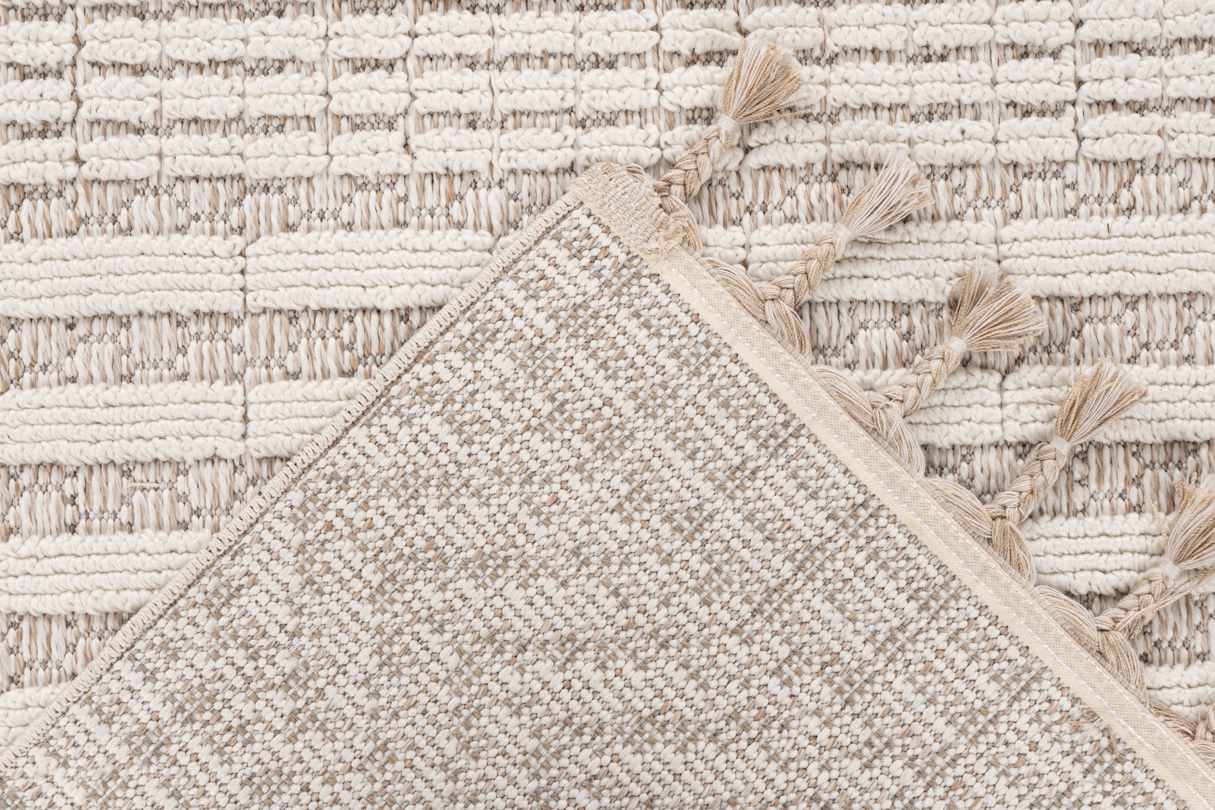 Kayoom Tapis »Reef 125« Rectangulaire 9 mm Höhe Kurzflor, Struktur, mit Fransen, Wohnzimmer