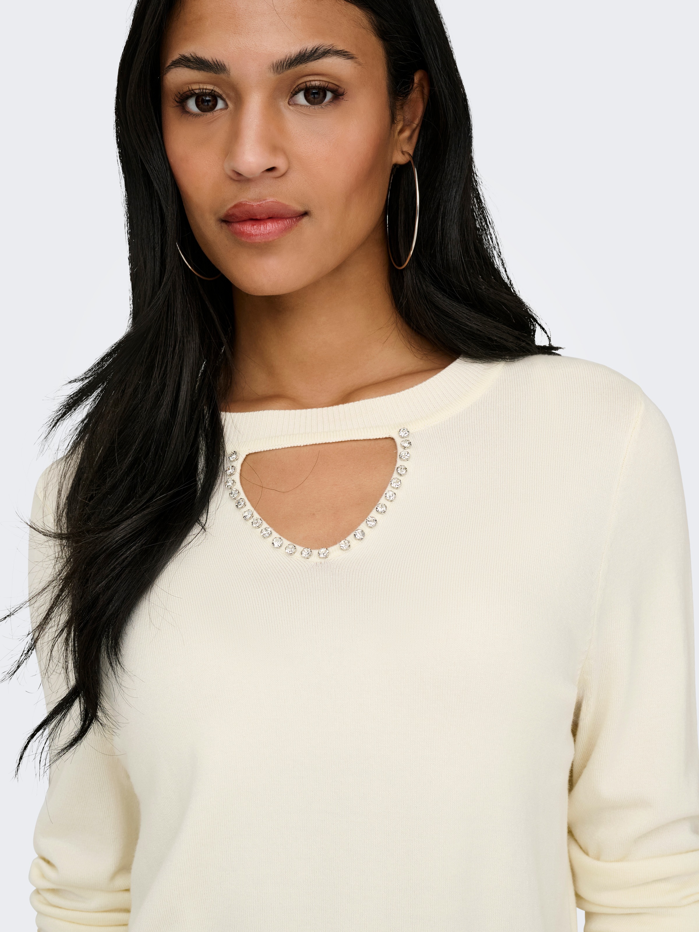 ONLY Pull à col rond »ONLVENICE LIFE LS PEEKABOO BLING CC KNT«